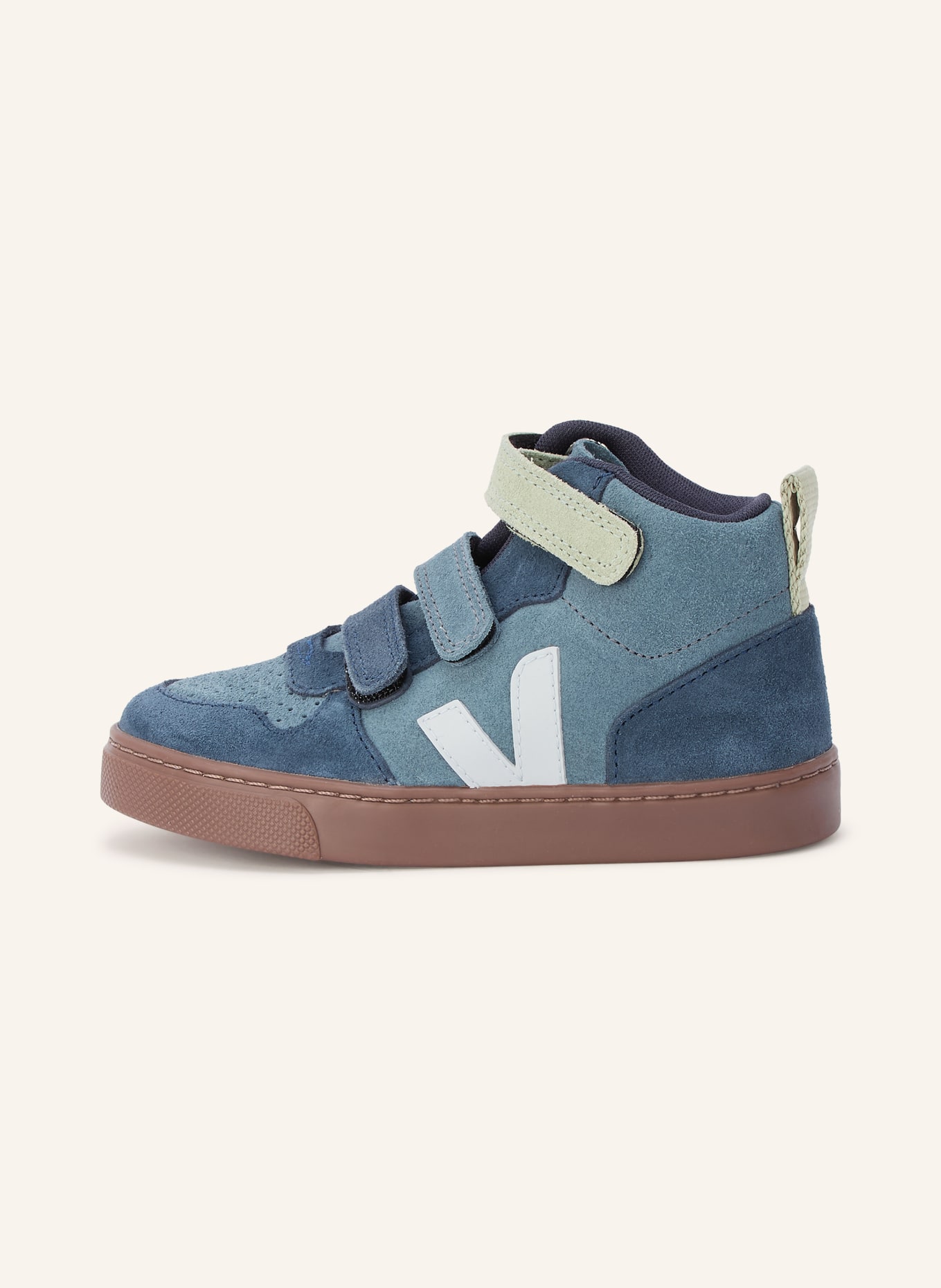 VEJA V-10 MID High-top sneakers: BLUE / MINT / DARK BLUE