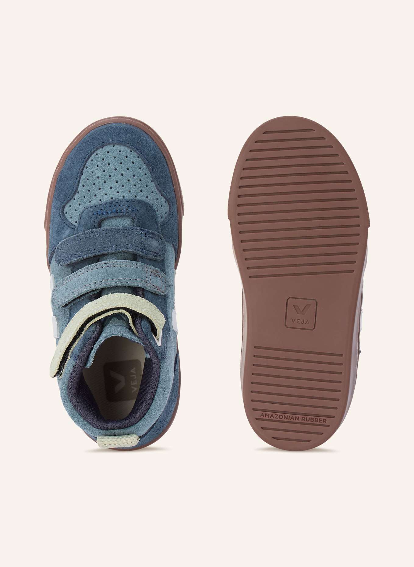 VEJA V-10 MID High-top sneakers: BLUE / MINT / DARK BLUE