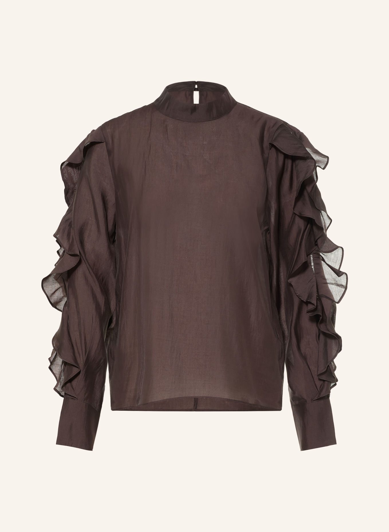 CPH MUSE CMMOLLY-blouseshirt met volants: MARRON FONCÉ