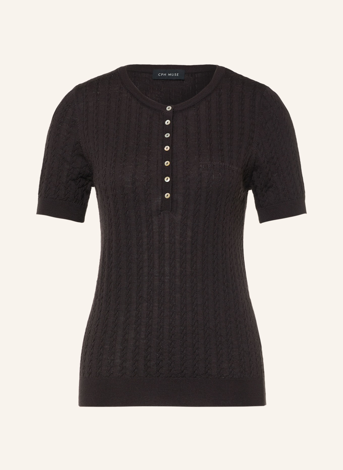 CPH MUSE Gebreid shirt CMEADIE: MARRON FONCÉ