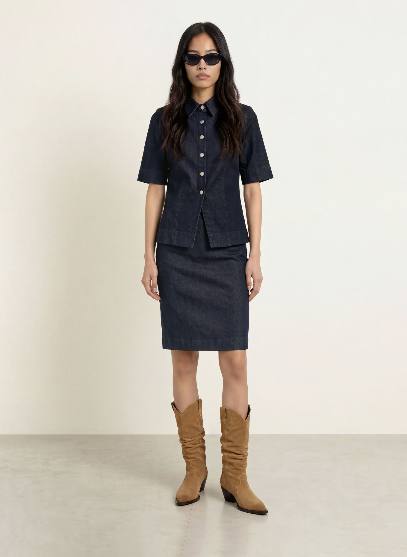 CPH MUSE Bluzka jeansowa CMANNAIS: GRANATOWY