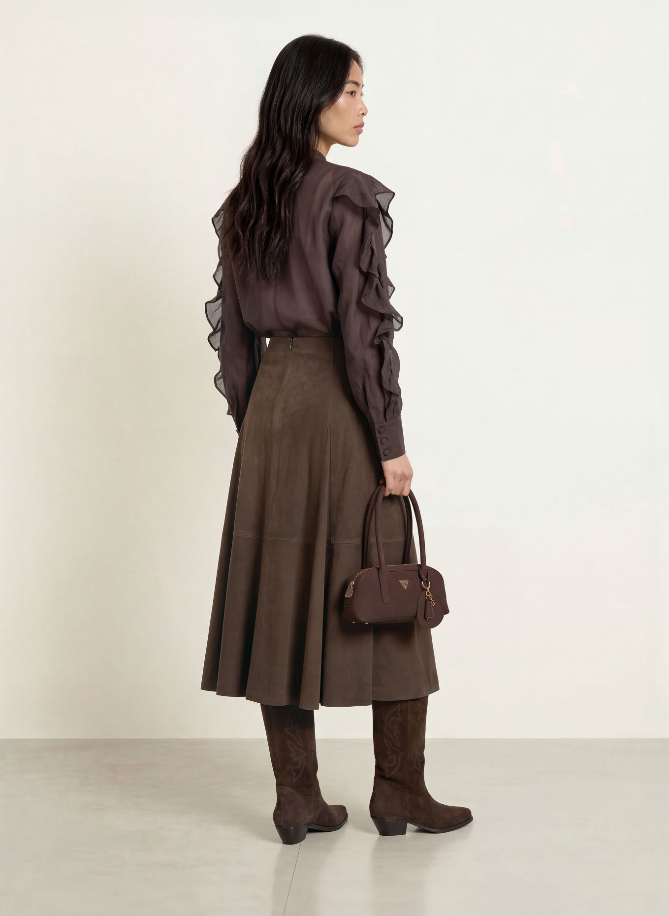 CPH MUSE Leather Skirt CMSKILAR: DARK BROWN