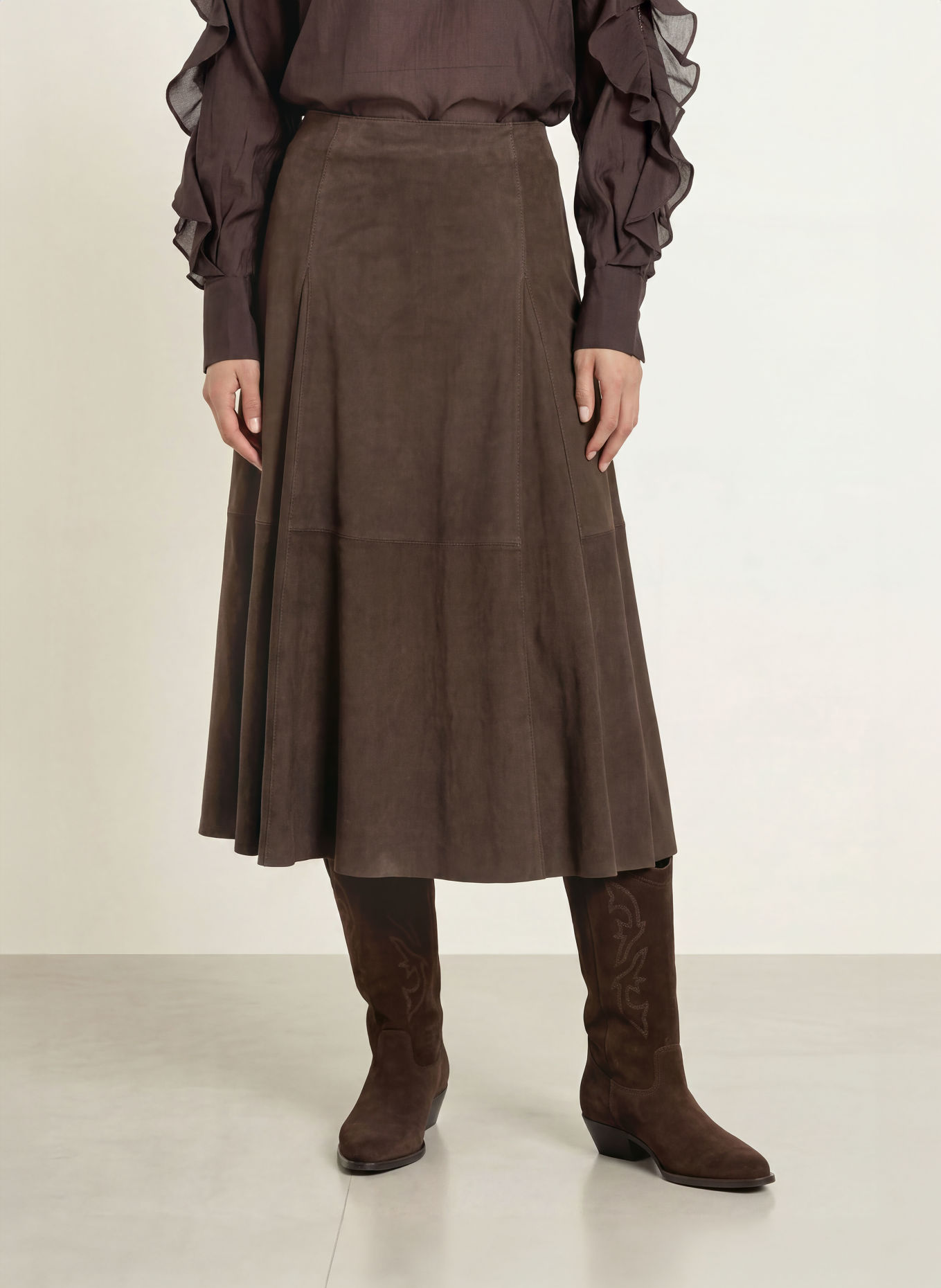 CPH MUSE Leather Skirt CMSKILAR: DARK BROWN