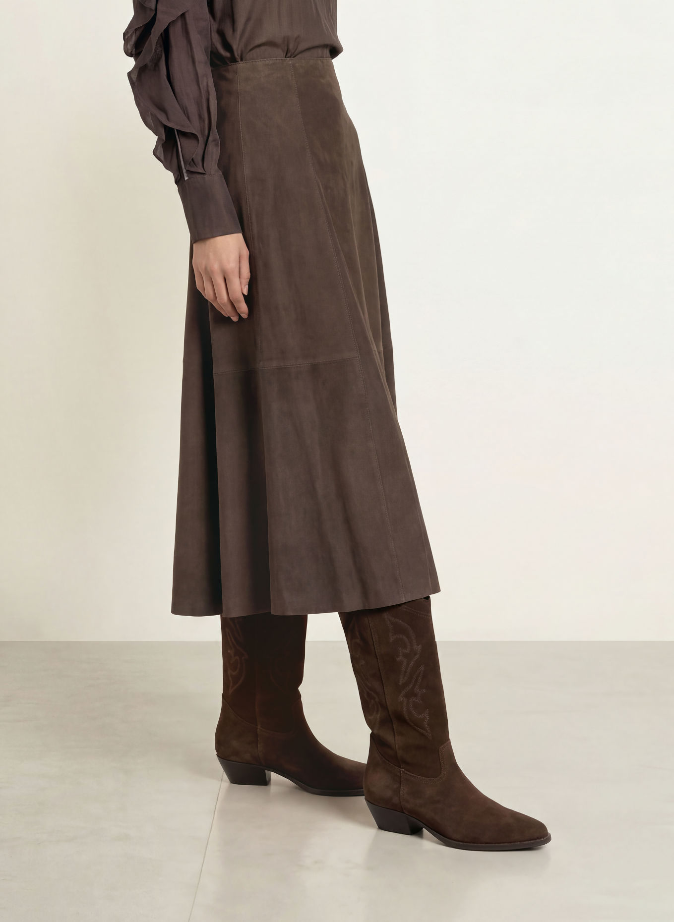 CPH MUSE Leather Skirt CMSKILAR: DARK BROWN