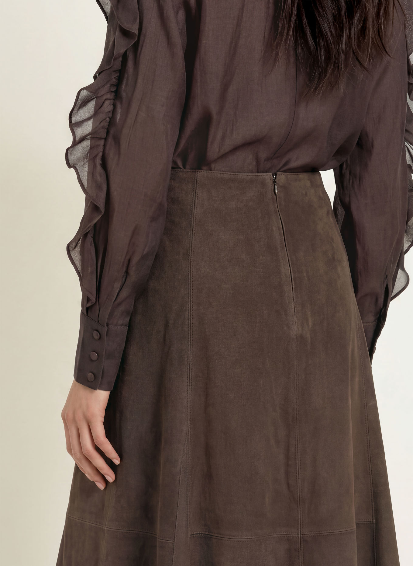 CPH MUSE Leather Skirt CMSKILAR: DARK BROWN