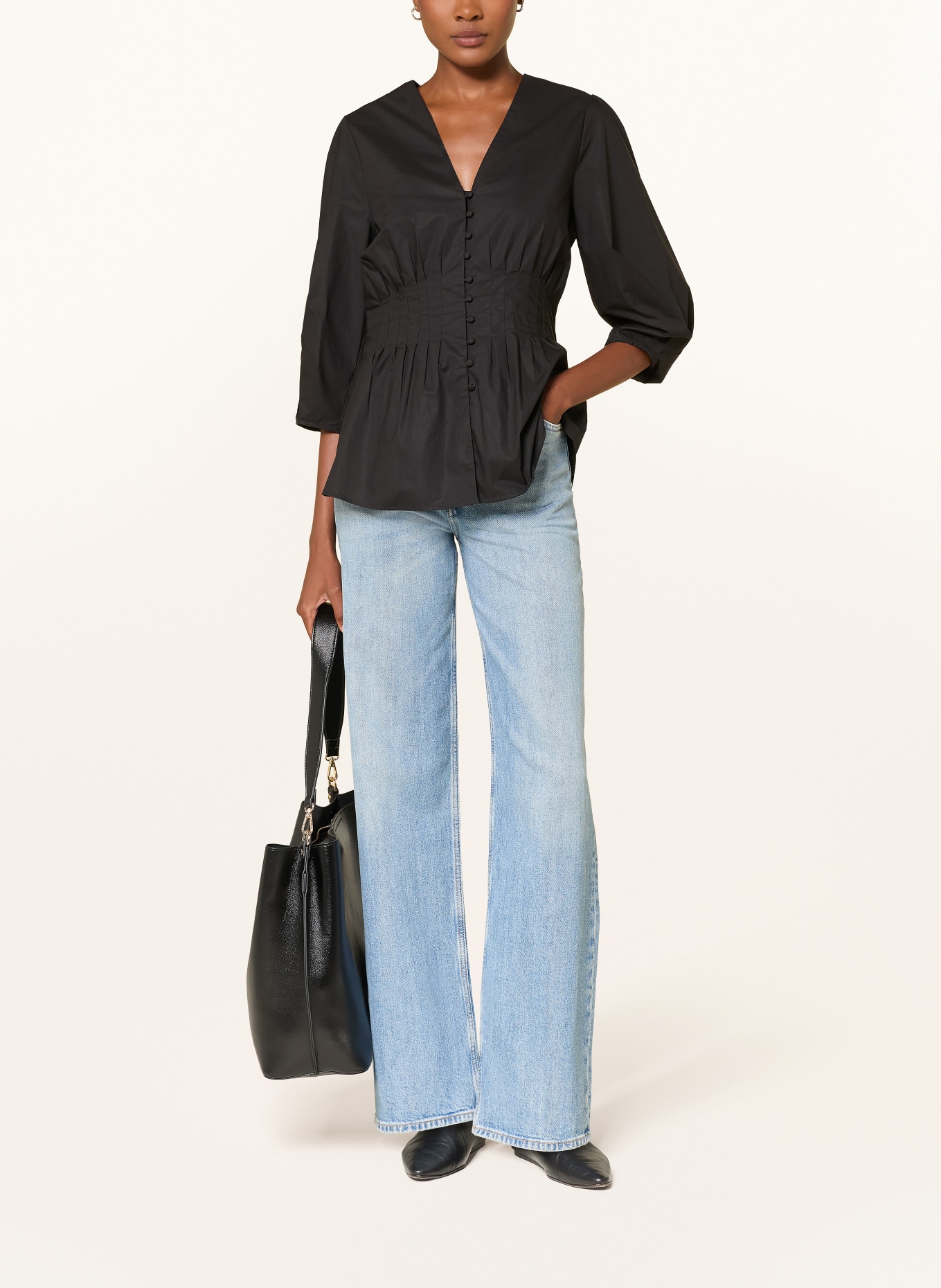 InWear Bluse HAZEIW mit 3/4-Arm: SCHWARZ