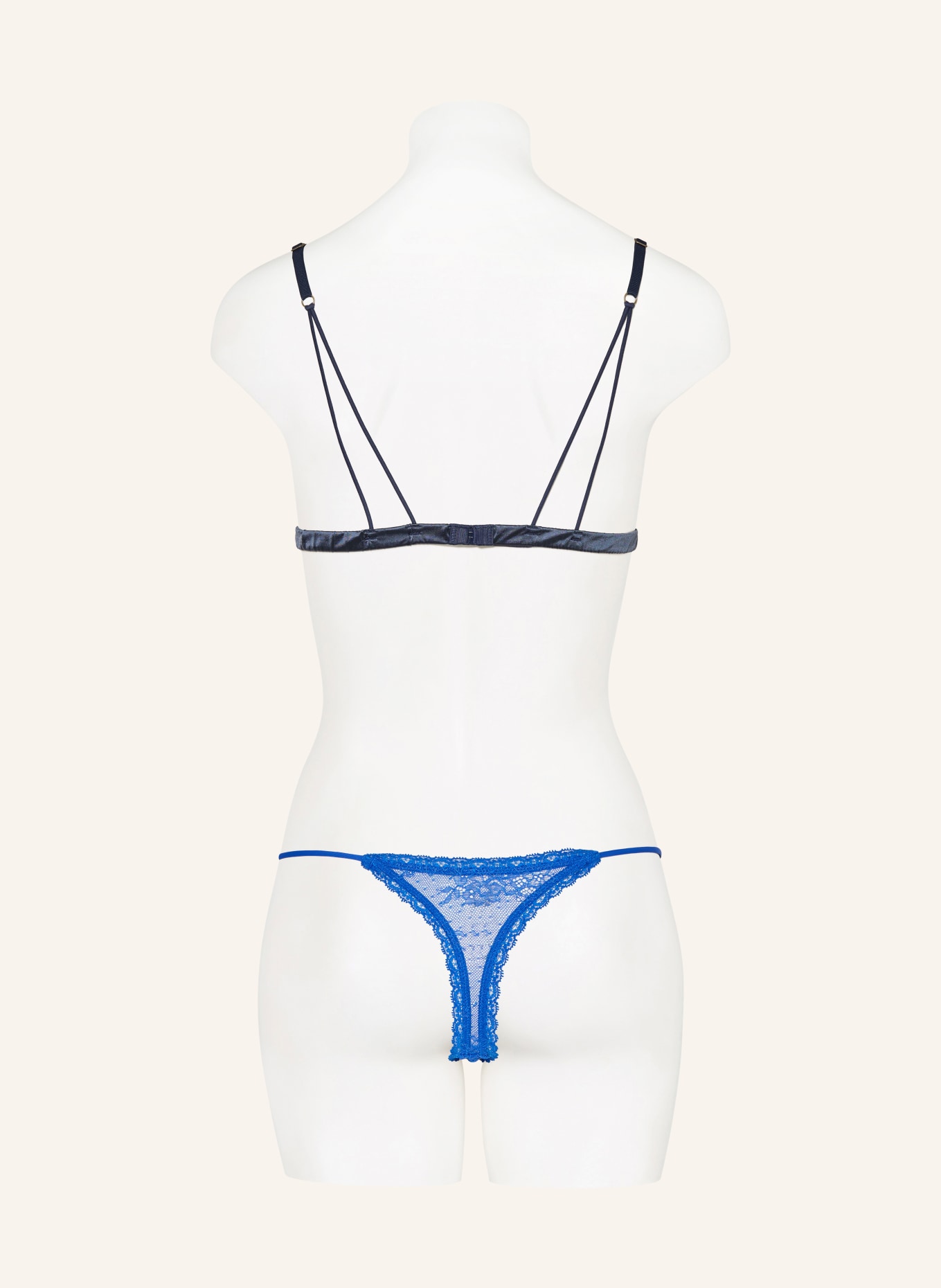LOVE Stories Triangel-BH LOVE LACE: BLAU / DUNKELGRAU
