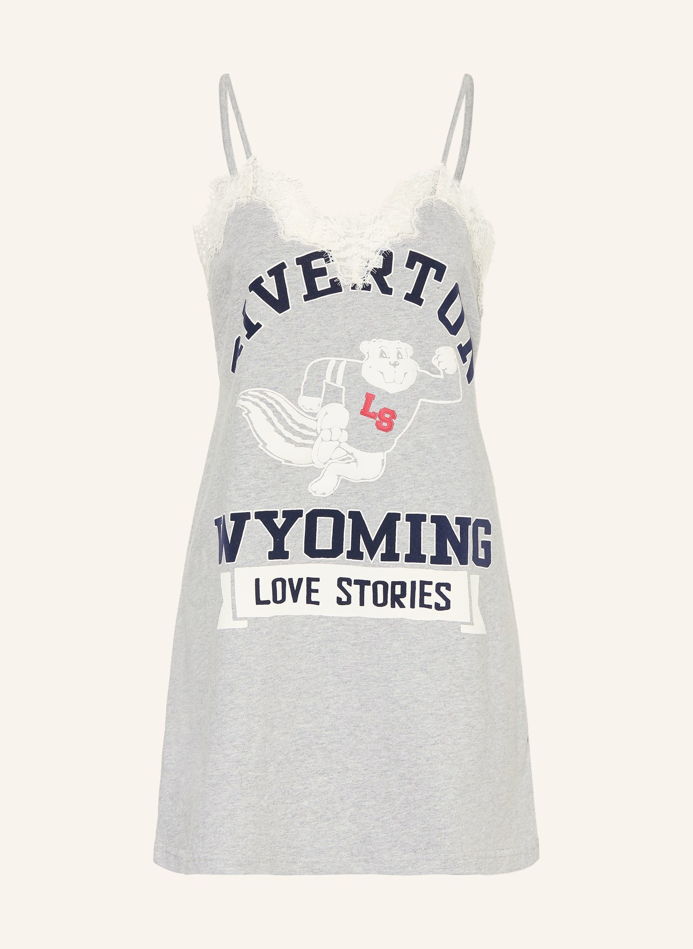 LOVE Stories WILLOW Lounge dress: LIGHT GRAY / CREAM
