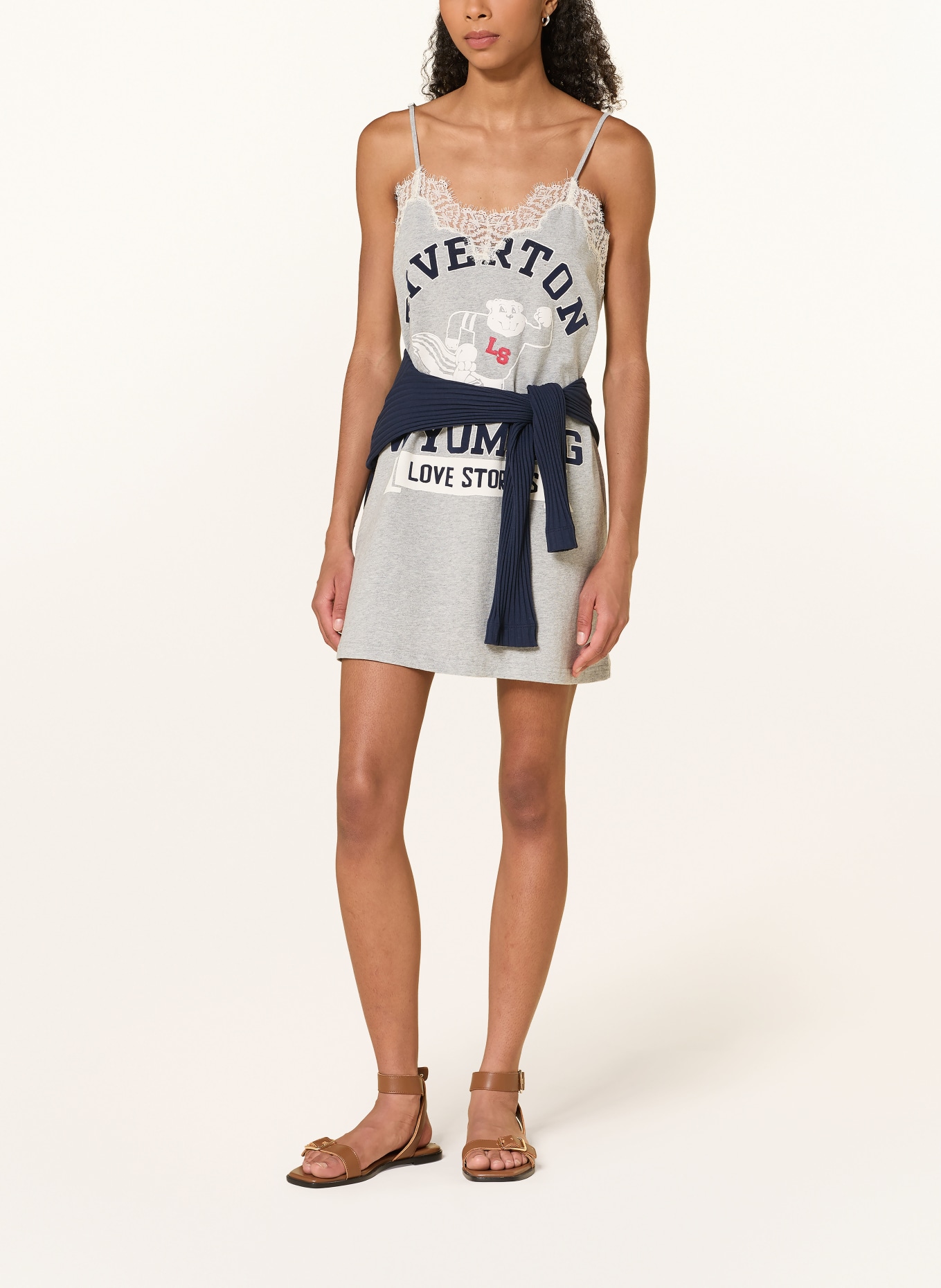 LOVE Stories WILLOW Lounge dress: LIGHT GRAY / CREAM
