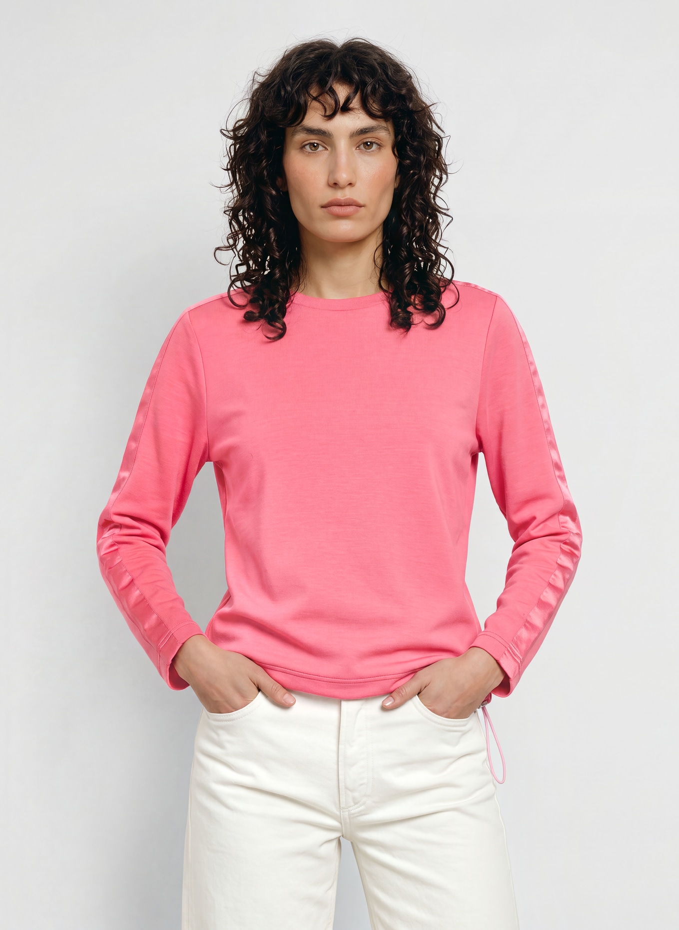 JOY sportswear LENI Sweatshirt with Braided Trim: PINK