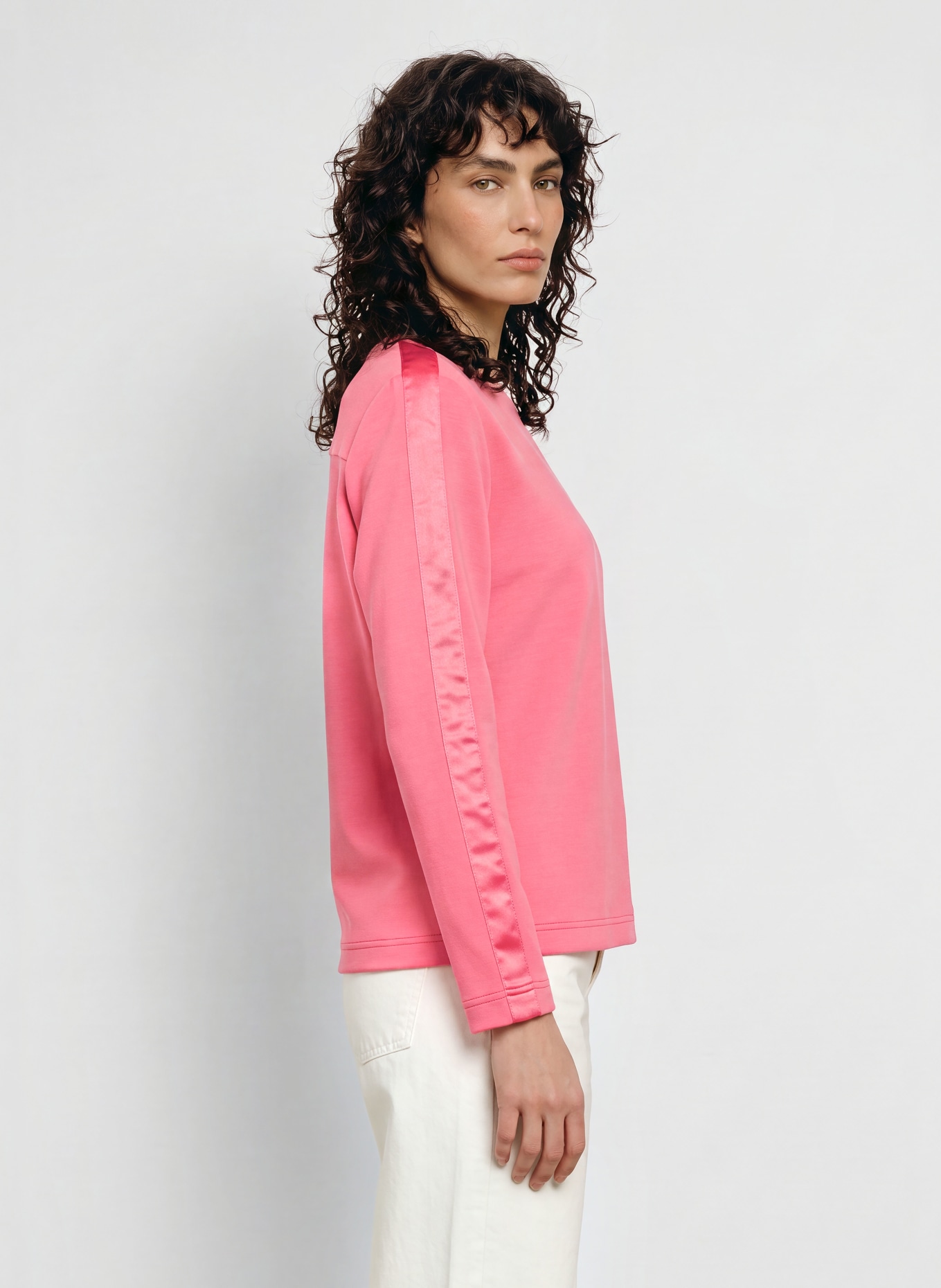 JOY sportswear LENI Sweatshirt with Braided Trim: PINK