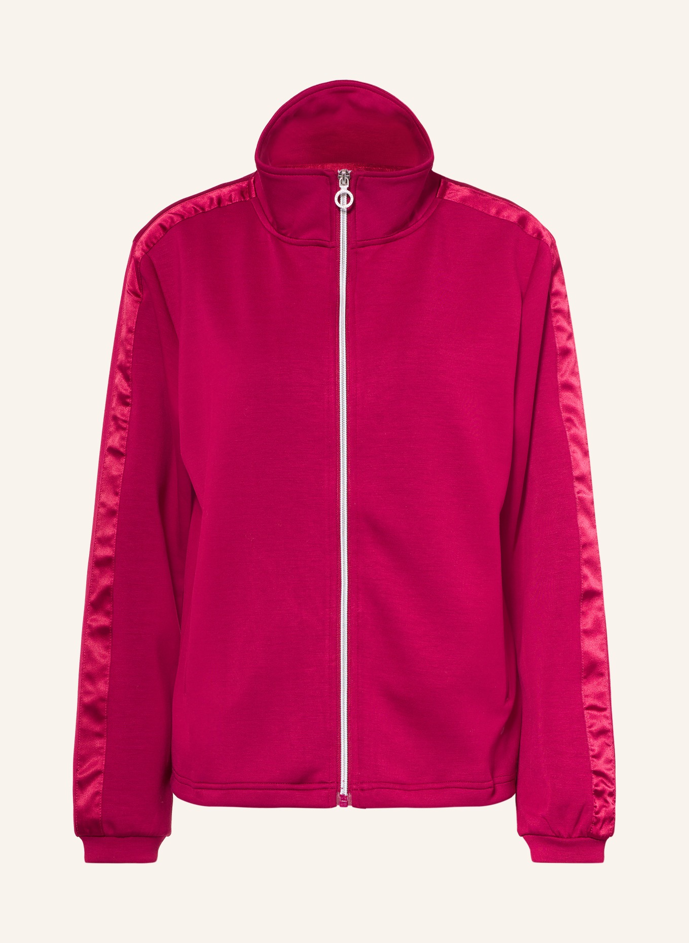 JOY sportswear LIZZY Zip-up sweatshirt with Braided Trim: FUCHSIA