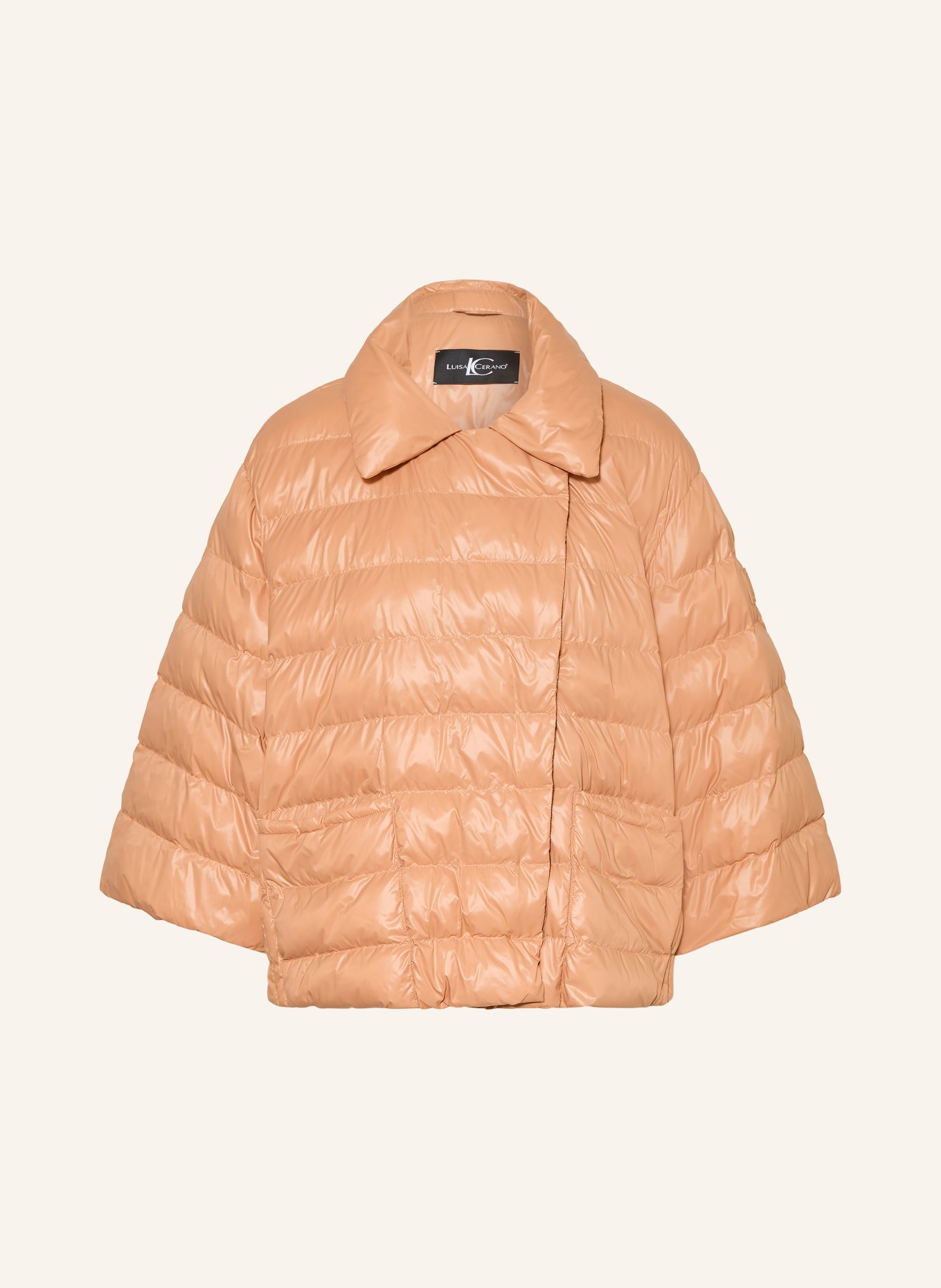 LUISA CERANO Quilted jacket with 3/4-length sleeves: CAMEL