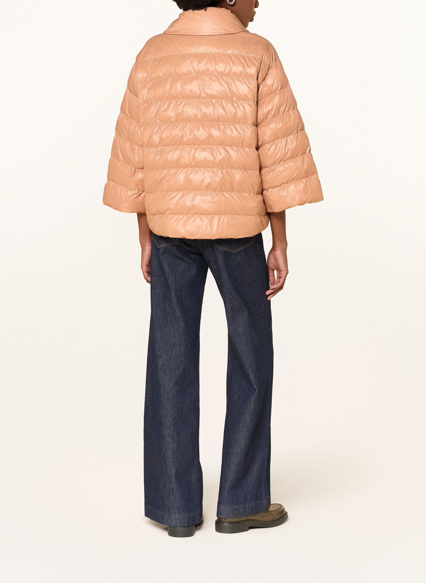 LUISA CERANO Quilted jacket with 3/4-length sleeves: CAMEL