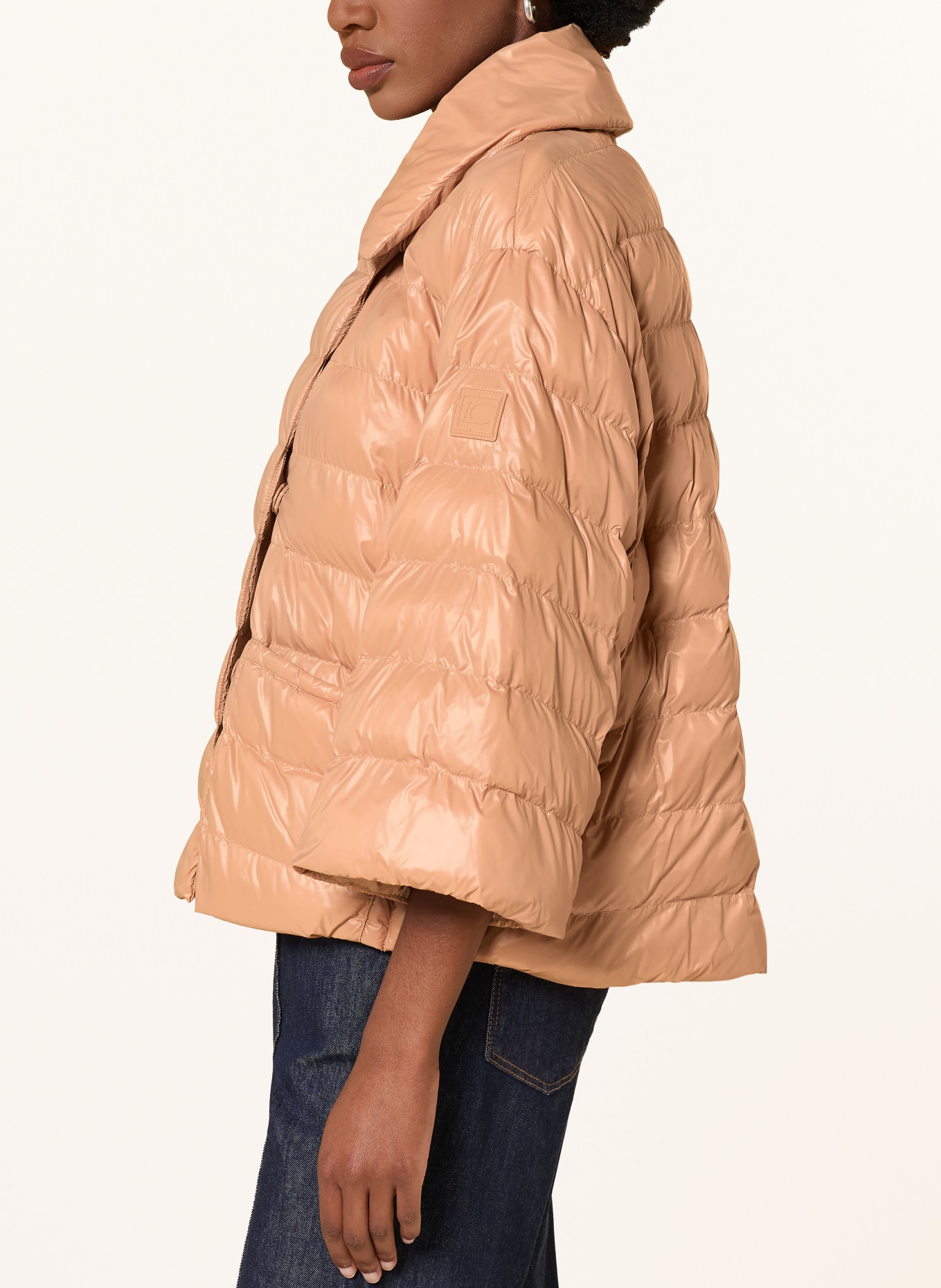 LUISA CERANO Quilted jacket with 3/4-length sleeves: CAMEL
