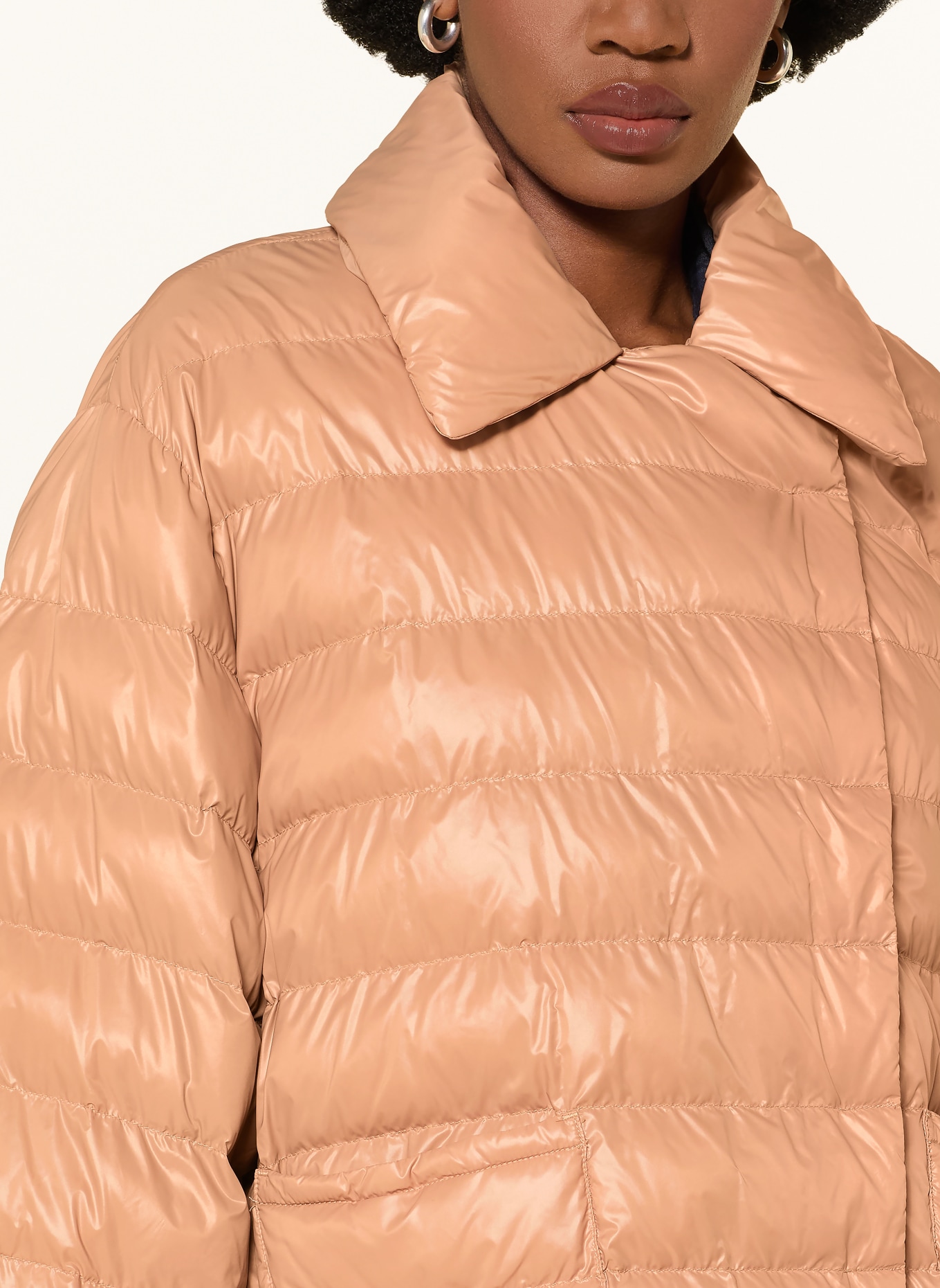 LUISA CERANO Quilted jacket with 3/4-length sleeves: CAMEL