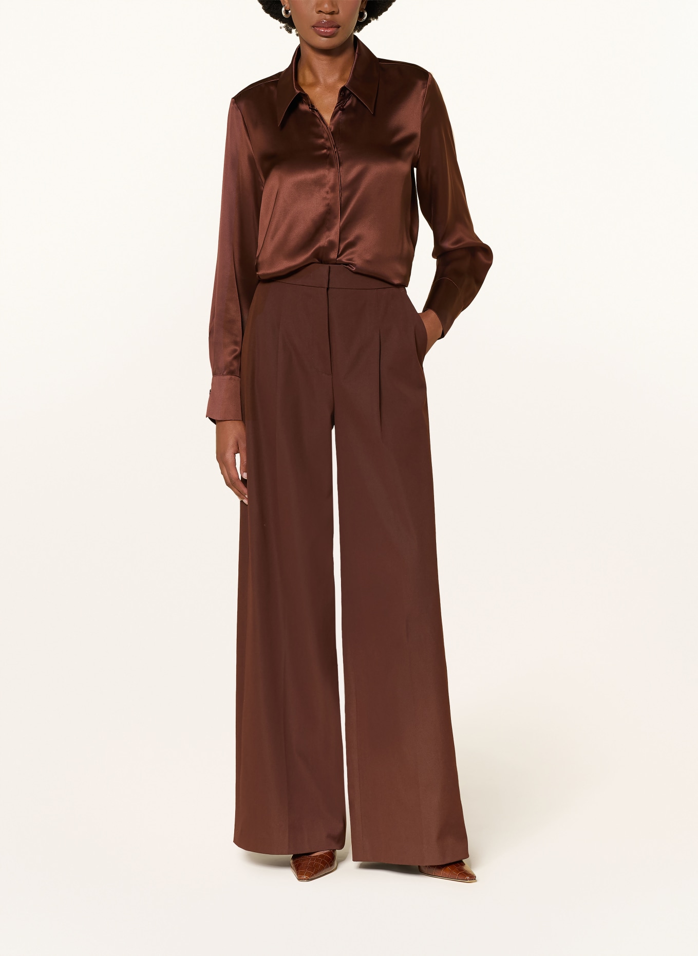 LUISA CERANO Silk blouse: BROWN