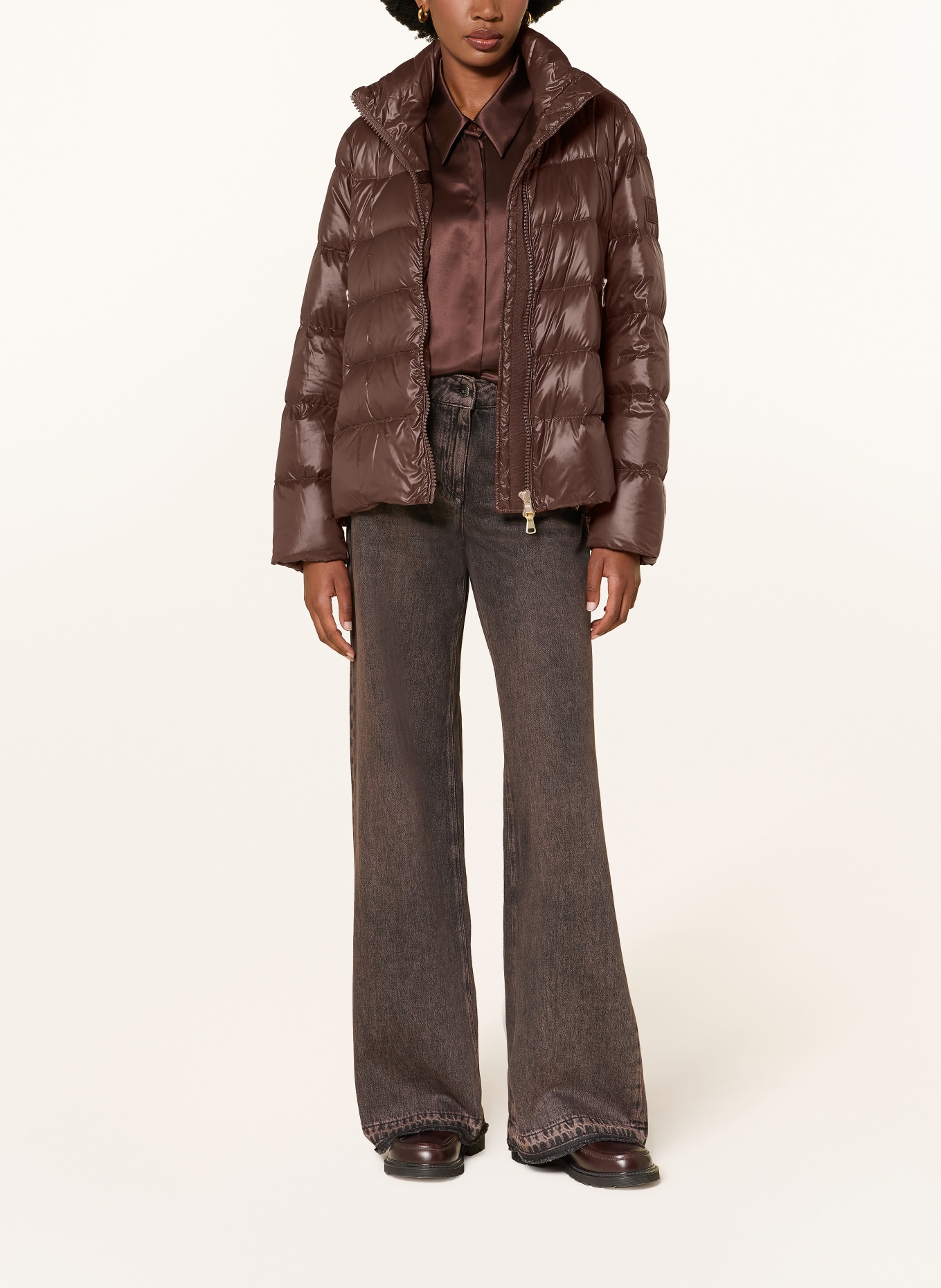 LUISA CERANO Down jacket: BROWN