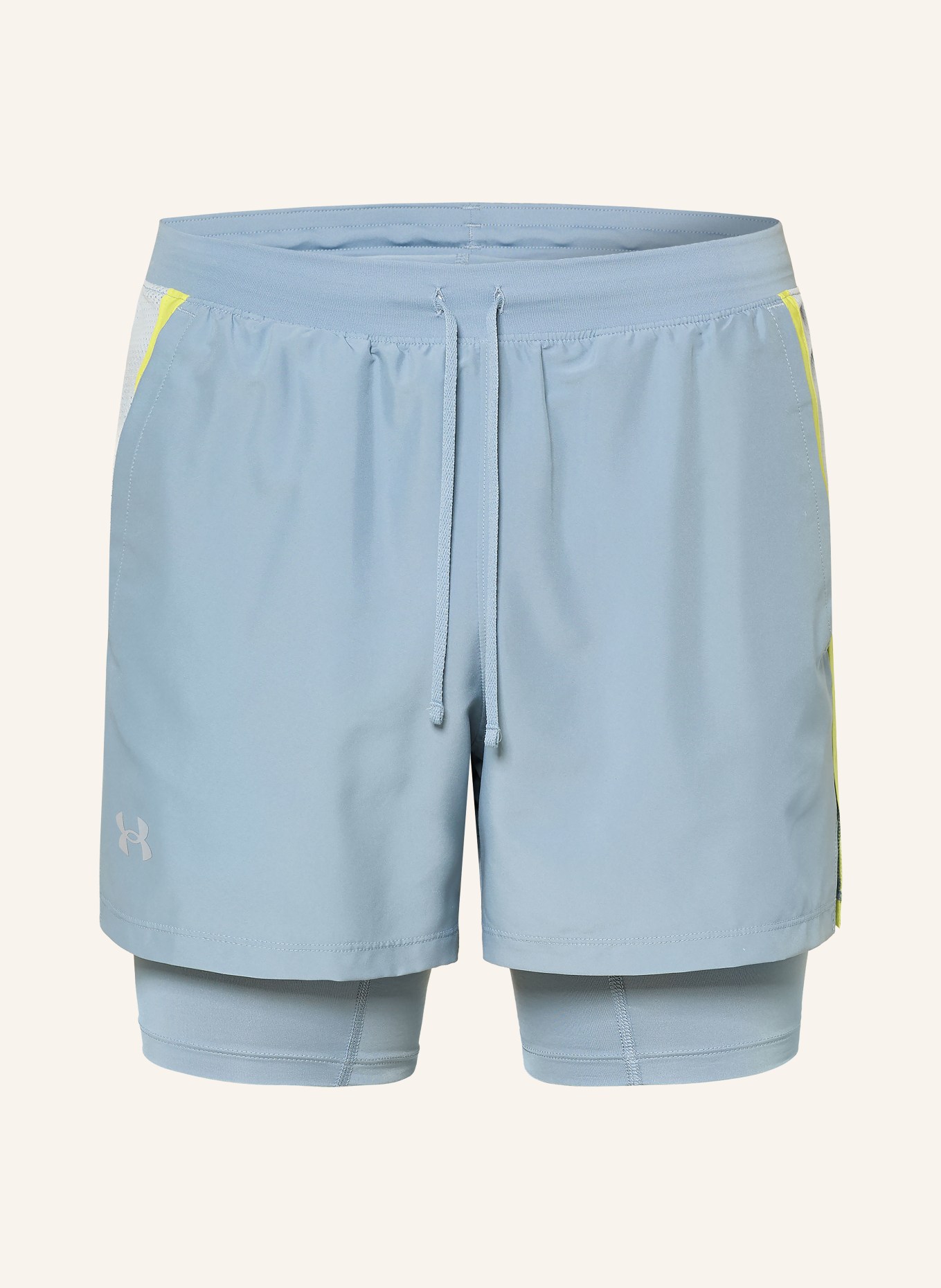 UNDER ARMOUR 2-in-1-Laufshorts UA LAUNCH: HELLBLAU / NEONGELB