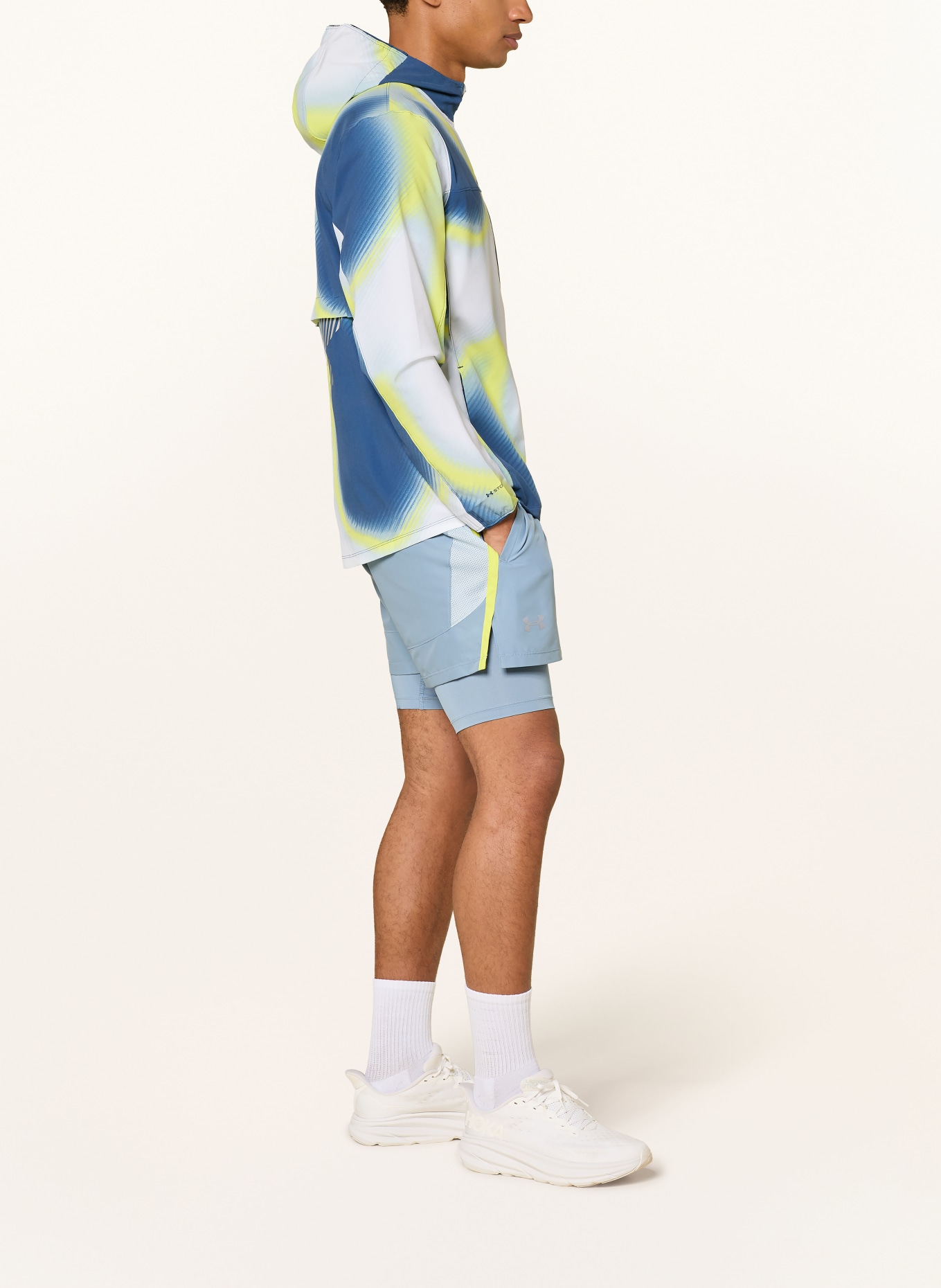 UNDER ARMOUR 2-in-1-Laufshorts UA LAUNCH: HELLBLAU / NEONGELB