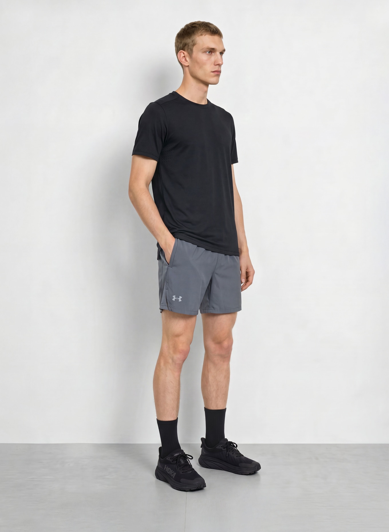 UNDER ARMOUR UA LAUNCH 2-in-1 running shorts: GRAY