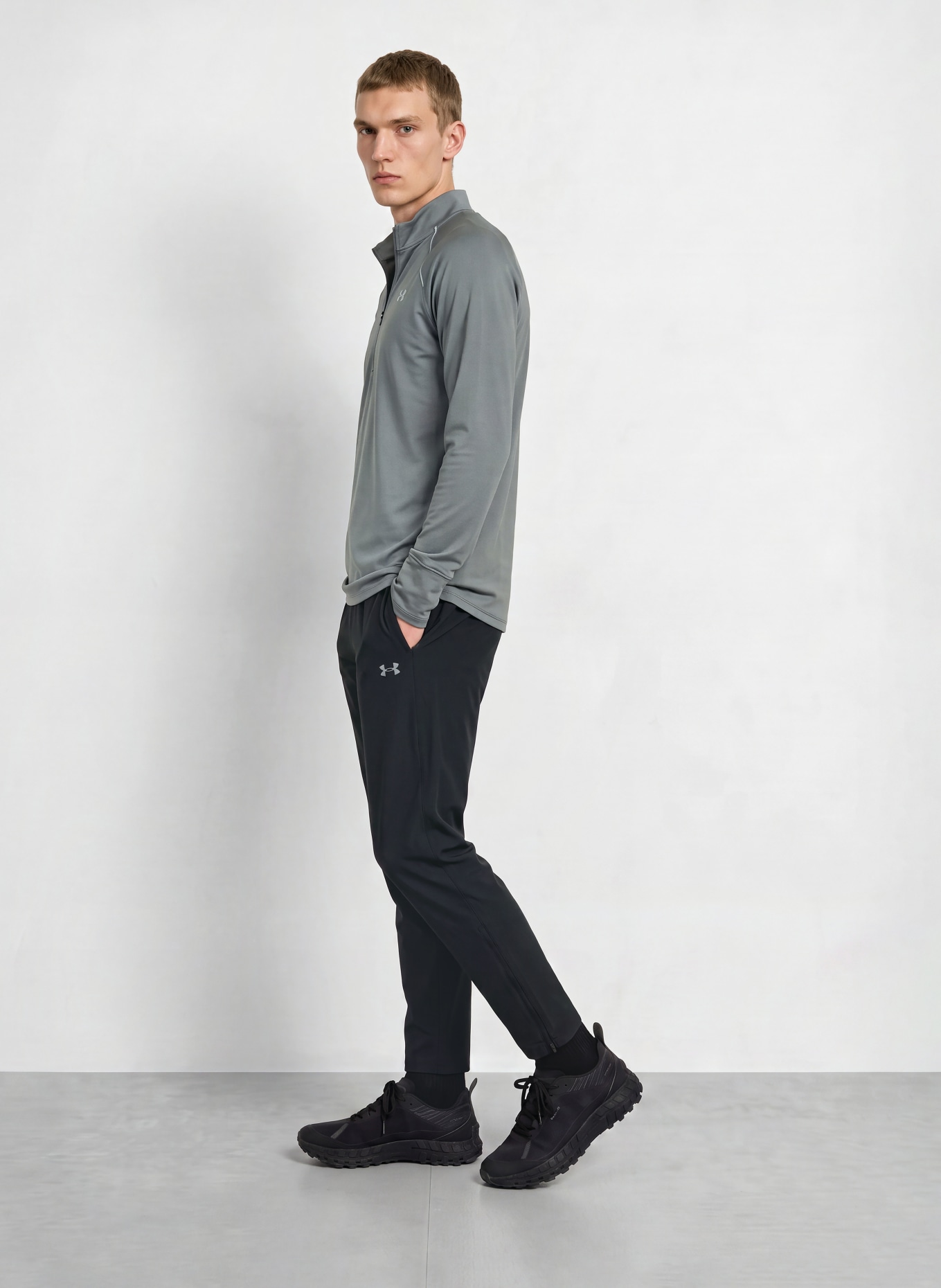 UNDER ARMOUR UA VELOCITI STORM Running Pants: BLACK