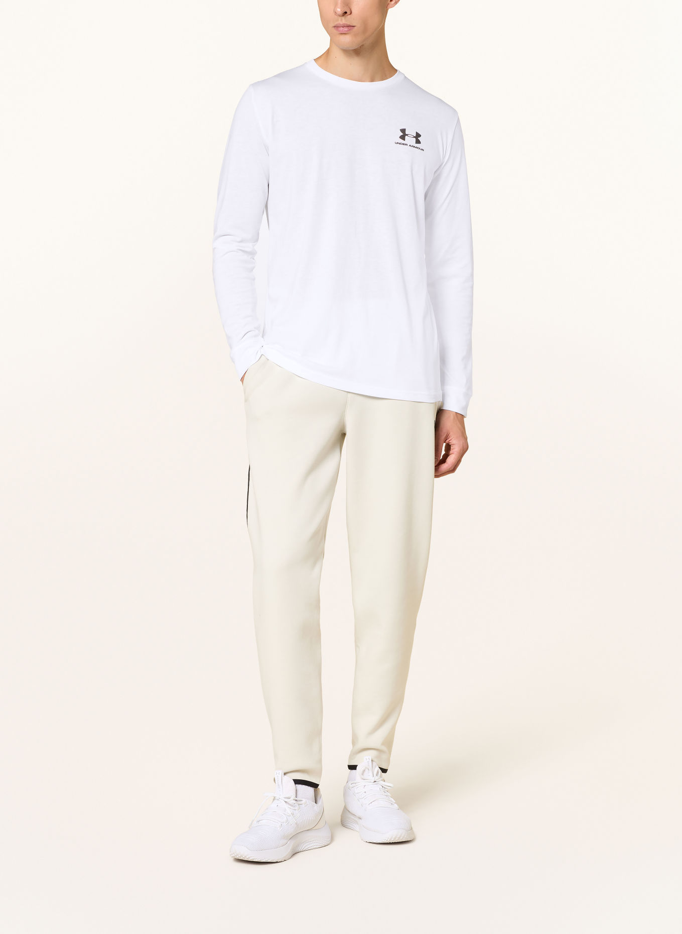 UNDER ARMOUR Haut à manches longues UA SPORTSTYLE LEFT CHEST: BLANC