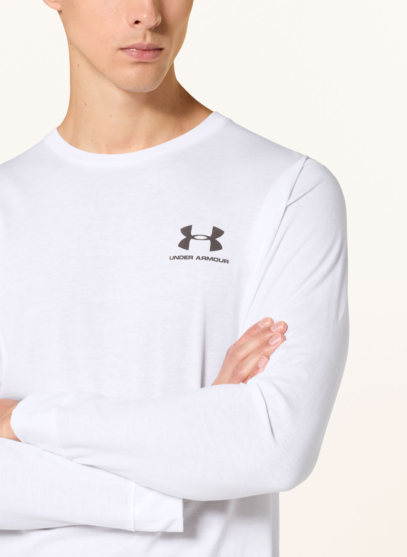 UNDER ARMOUR Haut à manches longues UA SPORTSTYLE LEFT CHEST: BLANC