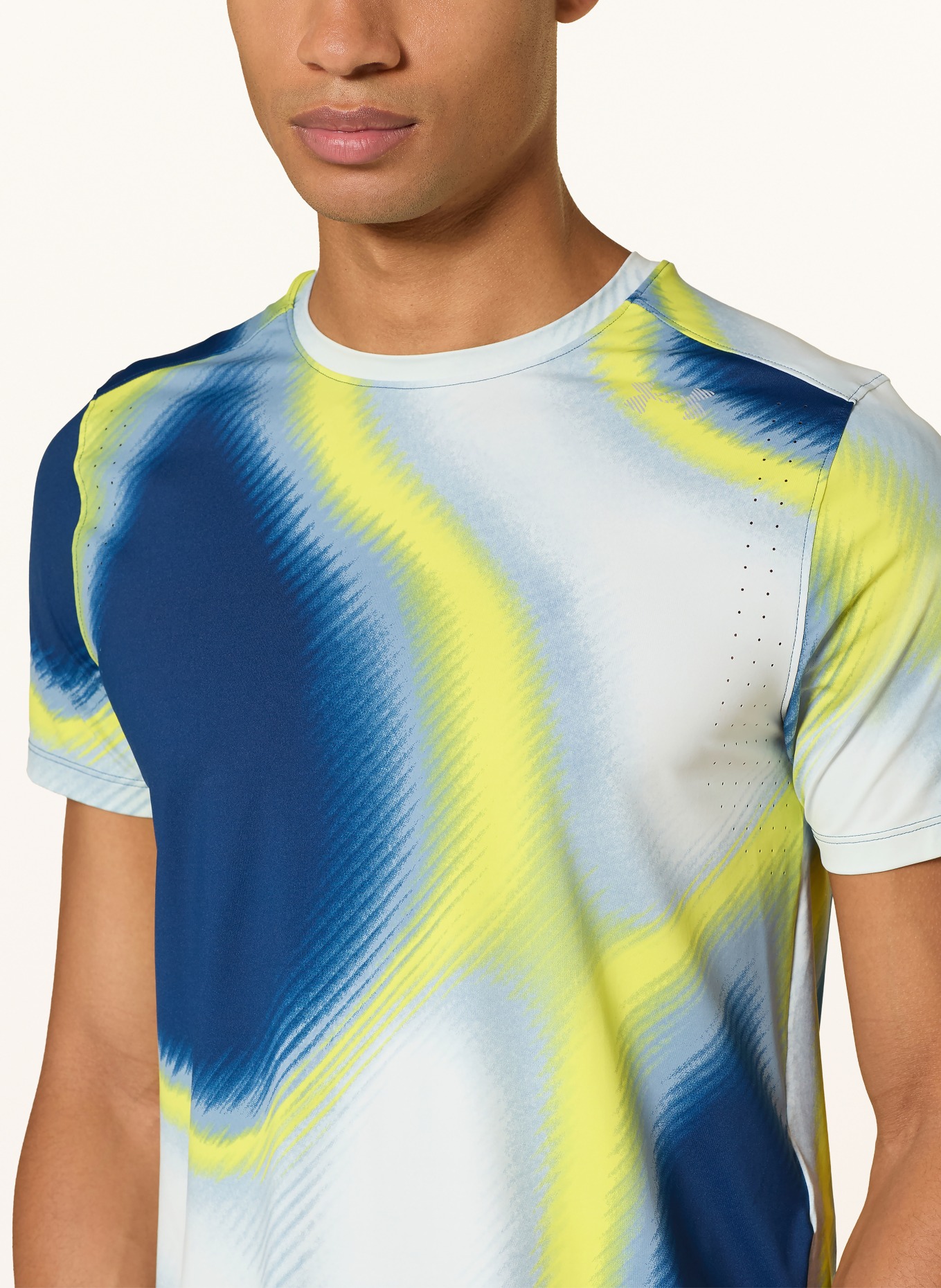 UNDER ARMOUR Funkční tričko UA VELOCITI PRO: TMAVĚ MODRÁ / ŽLUTÁ / TMAVĚ MODRÁ