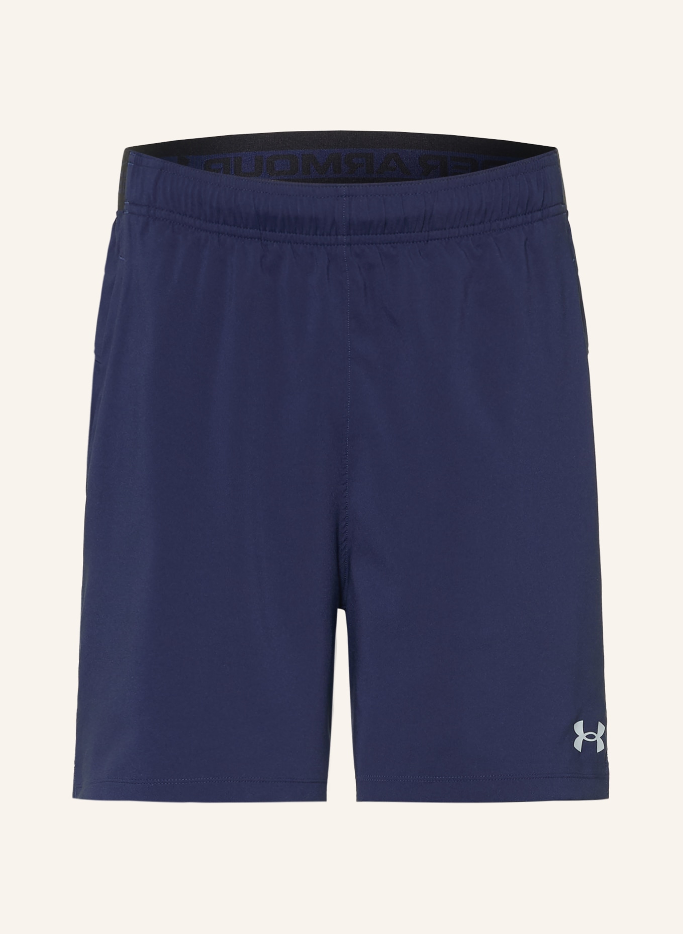 UNDER ARMOUR Trainingsshorts UA VANISH WOVEN 2.0: DUNKELBLAU / HELLGRAU / SCHWARZ