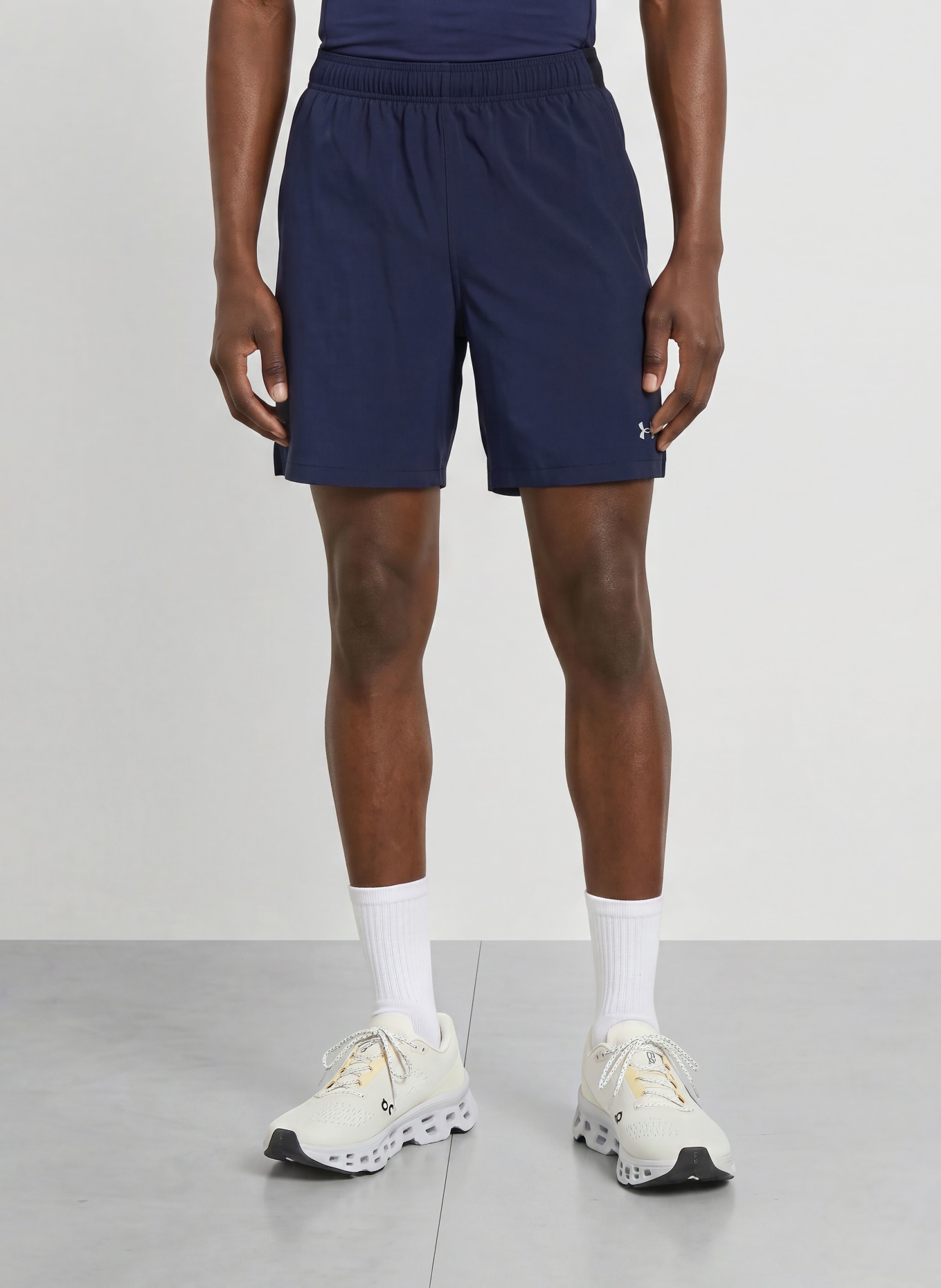 UNDER ARMOUR Trainingsshorts UA VANISH WOVEN 2.0: DUNKELBLAU / HELLGRAU / SCHWARZ