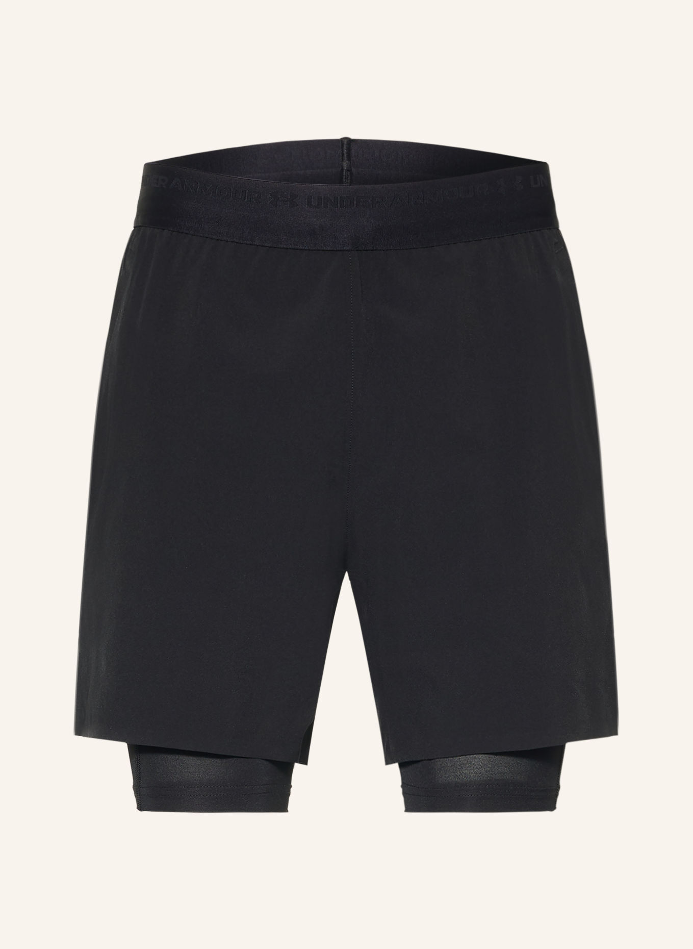 UNDER ARMOUR 2 v 1 tréninkové šortky UA VANISH ELITE: ČERNÁ