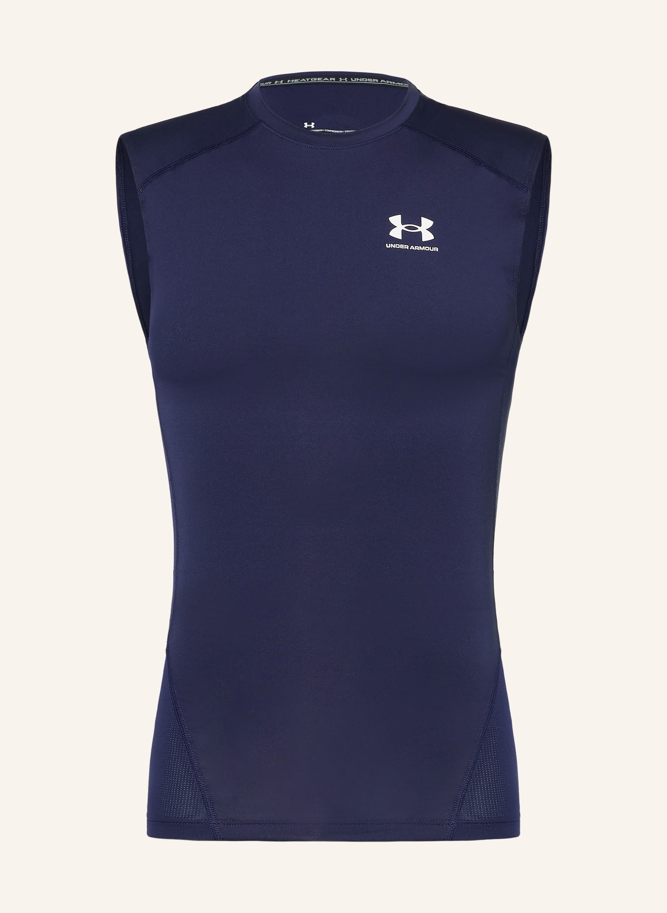 UNDER ARMOUR Functional top UA HEATGEAR® COMPRESSION: DARK BLUE / WHITE