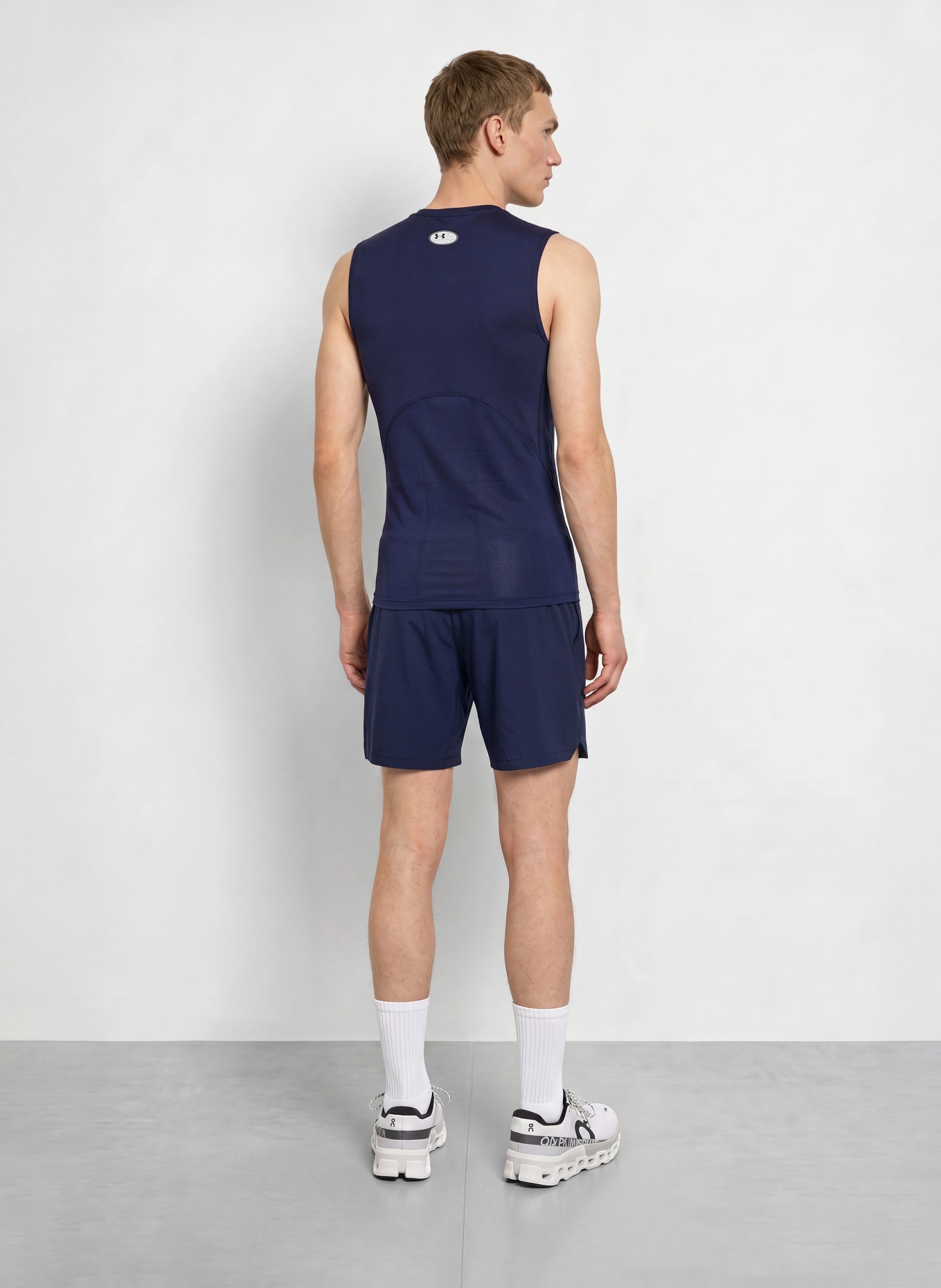 UNDER ARMOUR Functional top UA HEATGEAR® COMPRESSION: DARK BLUE / WHITE