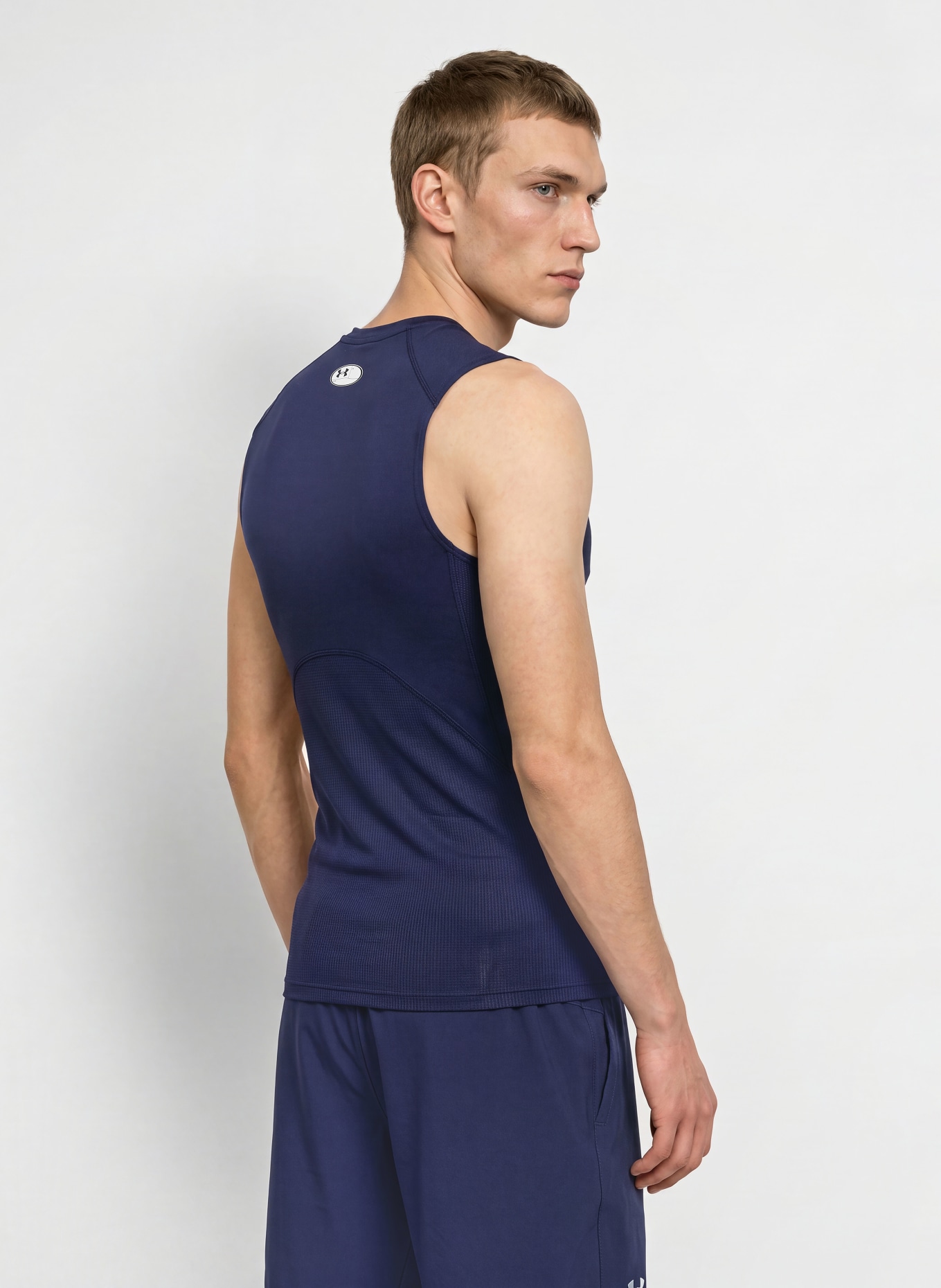 UNDER ARMOUR Functional top UA HEATGEAR® COMPRESSION: DARK BLUE / WHITE