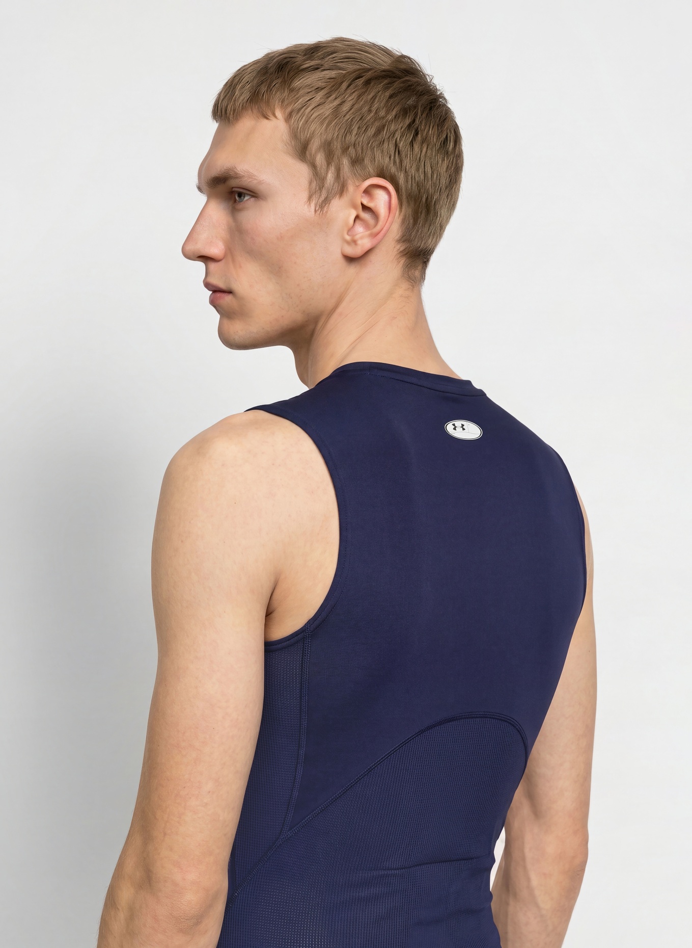 UNDER ARMOUR Functional top UA HEATGEAR® COMPRESSION: DARK BLUE / WHITE