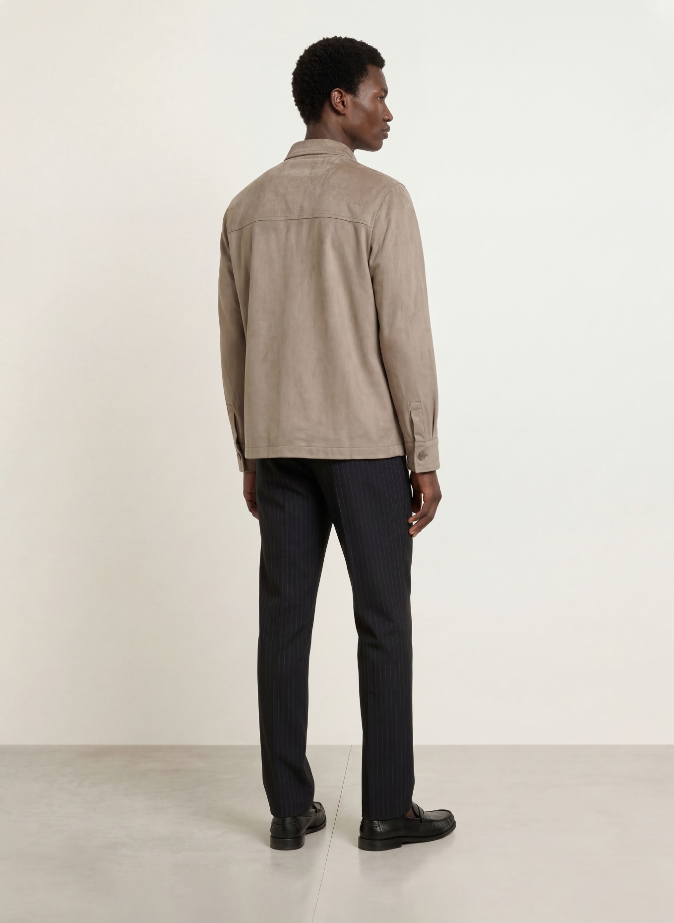 CINQUE Overshirt CIMULTI in Lederoptik: TAUPE