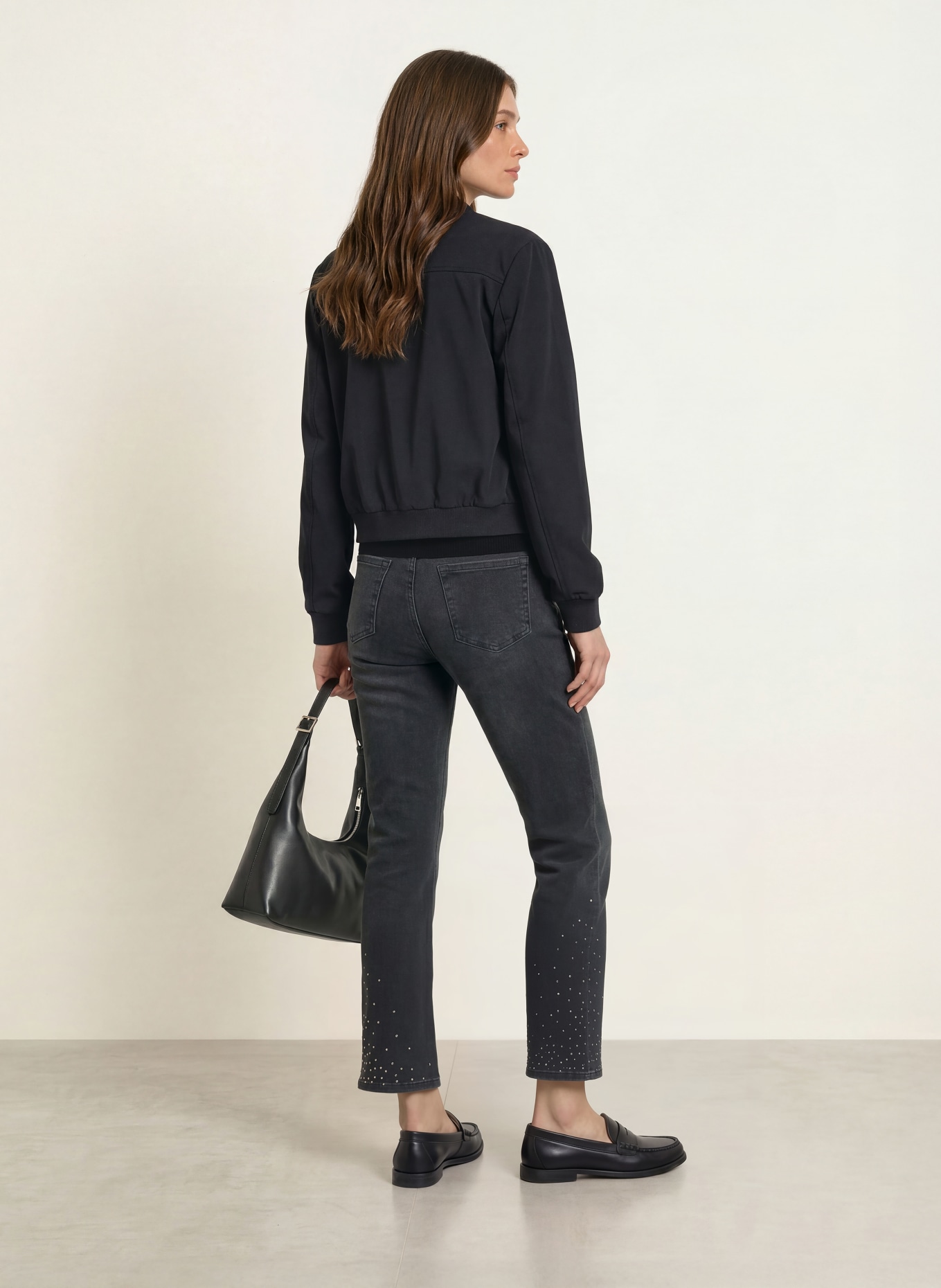 MARC CAIN Cropped Jeans FORLI mit Nieten: 900 black new