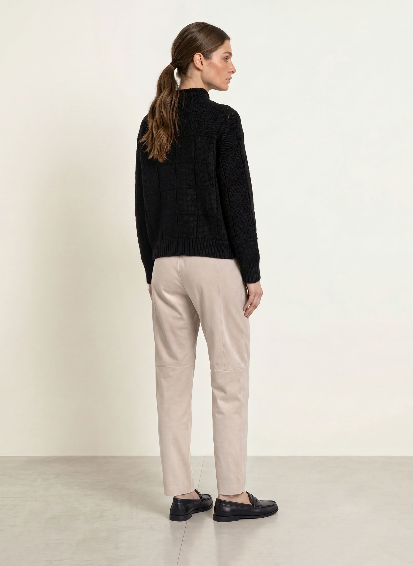 MARC CAIN 7/8 broek RANCHI in leerlook: 646 warm stone
