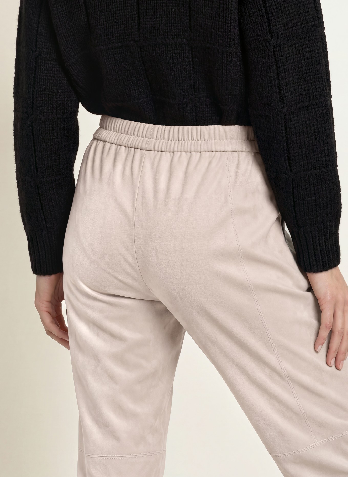 MARC CAIN 7/8 broek RANCHI in leerlook: 646 warm stone