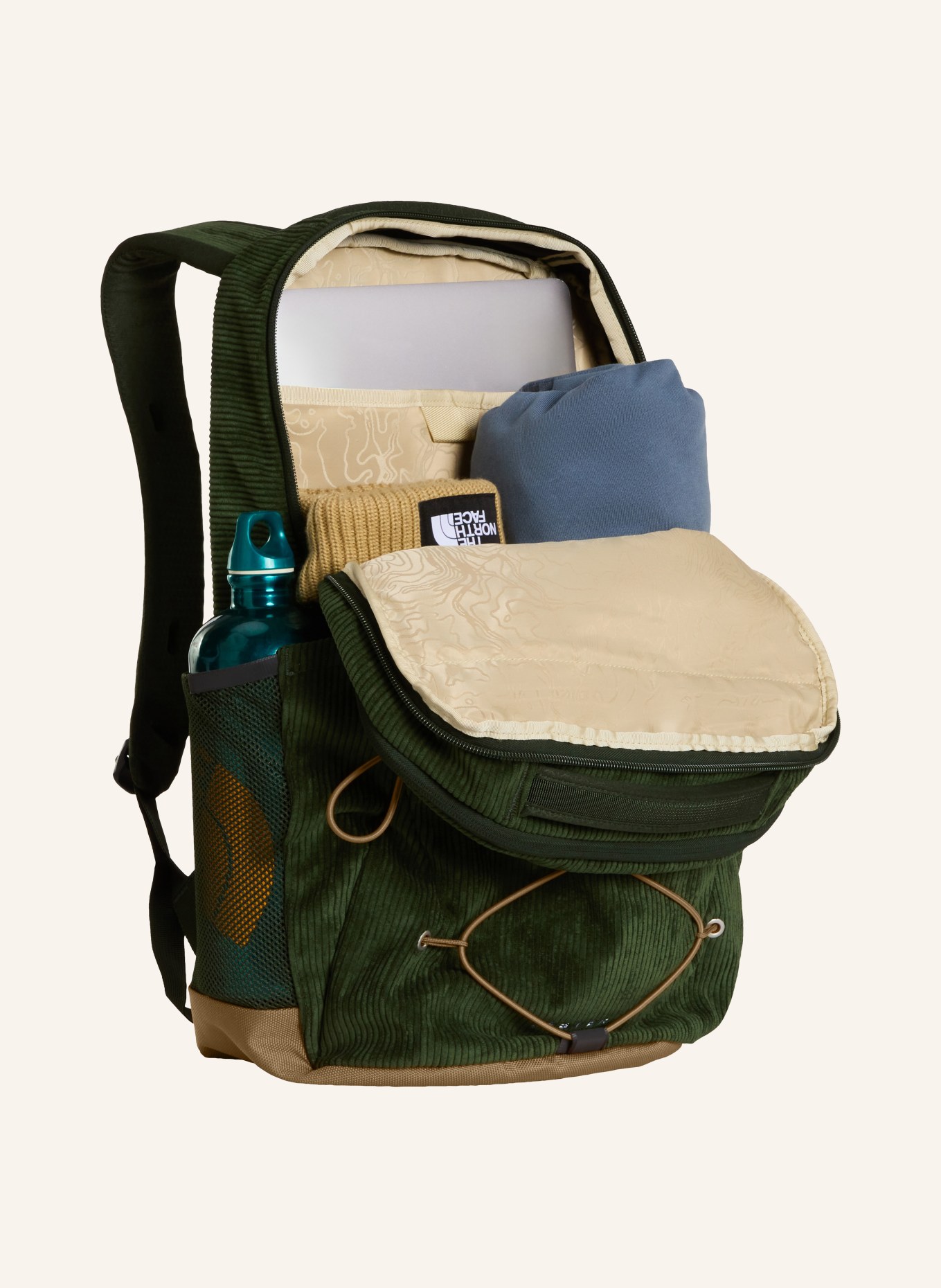 THE NORTH FACE Batoh JESTER PRO 28 l s přihrádkou na notebook: TMAVĚ ZELENÁ / KHAKI