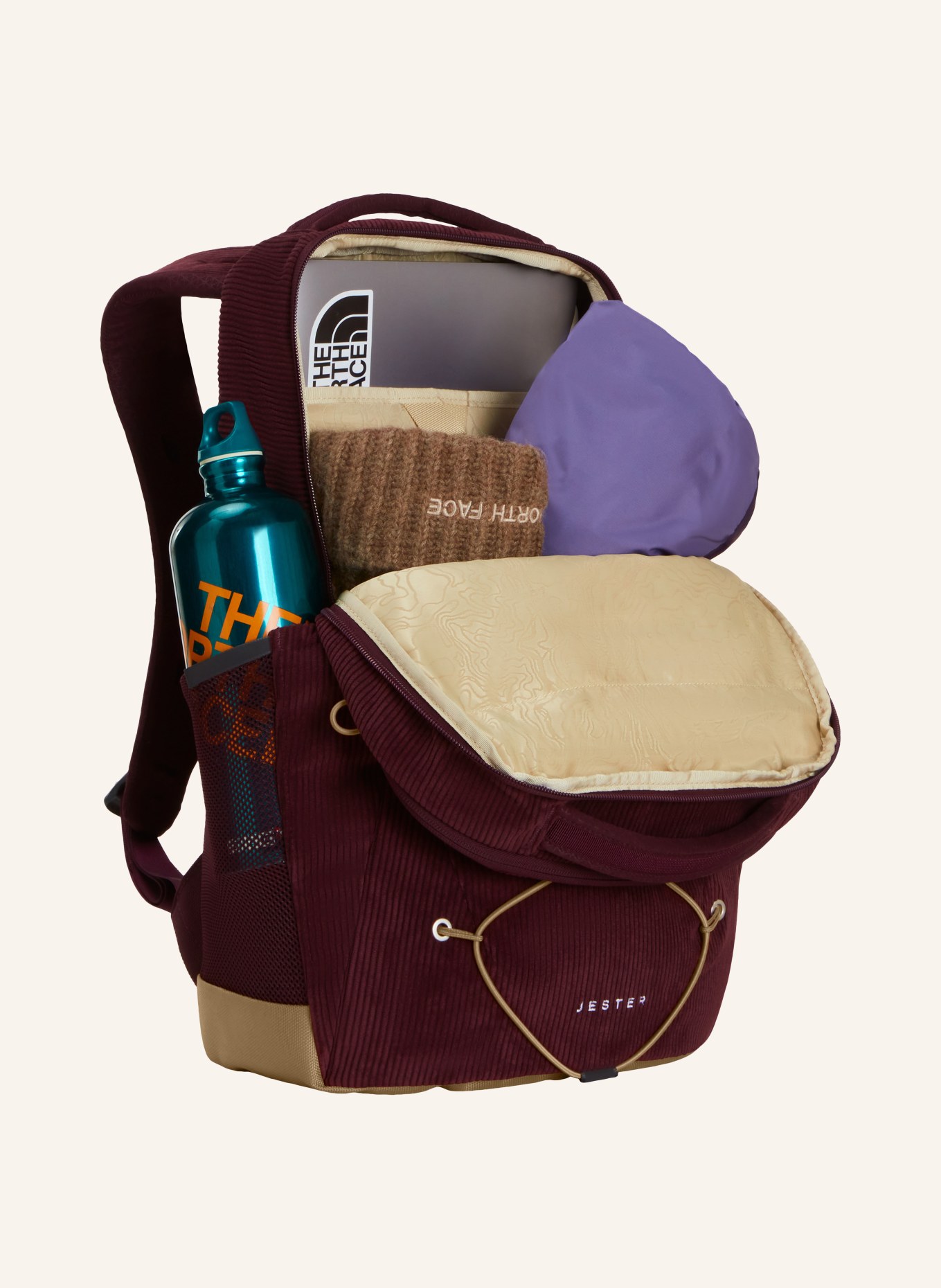 THE NORTH FACE Rucksack JESTER PRO 28 l mit Laptop-Fach: FUCHSIA / BEIGE