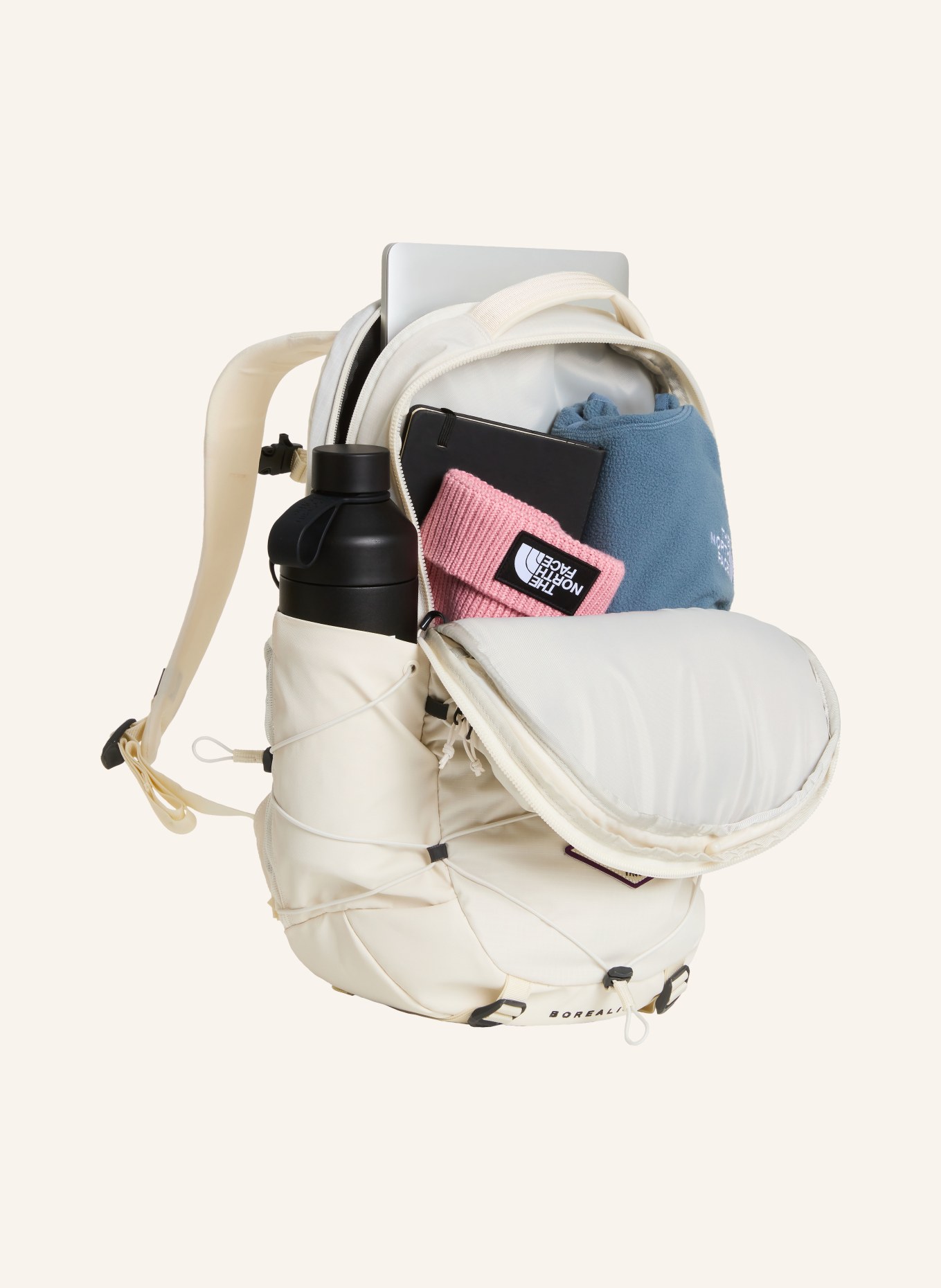 THE NORTH FACE BOREALIS 21-liter Backpack with laptop compartment: LIGHT GRAY / BLACK