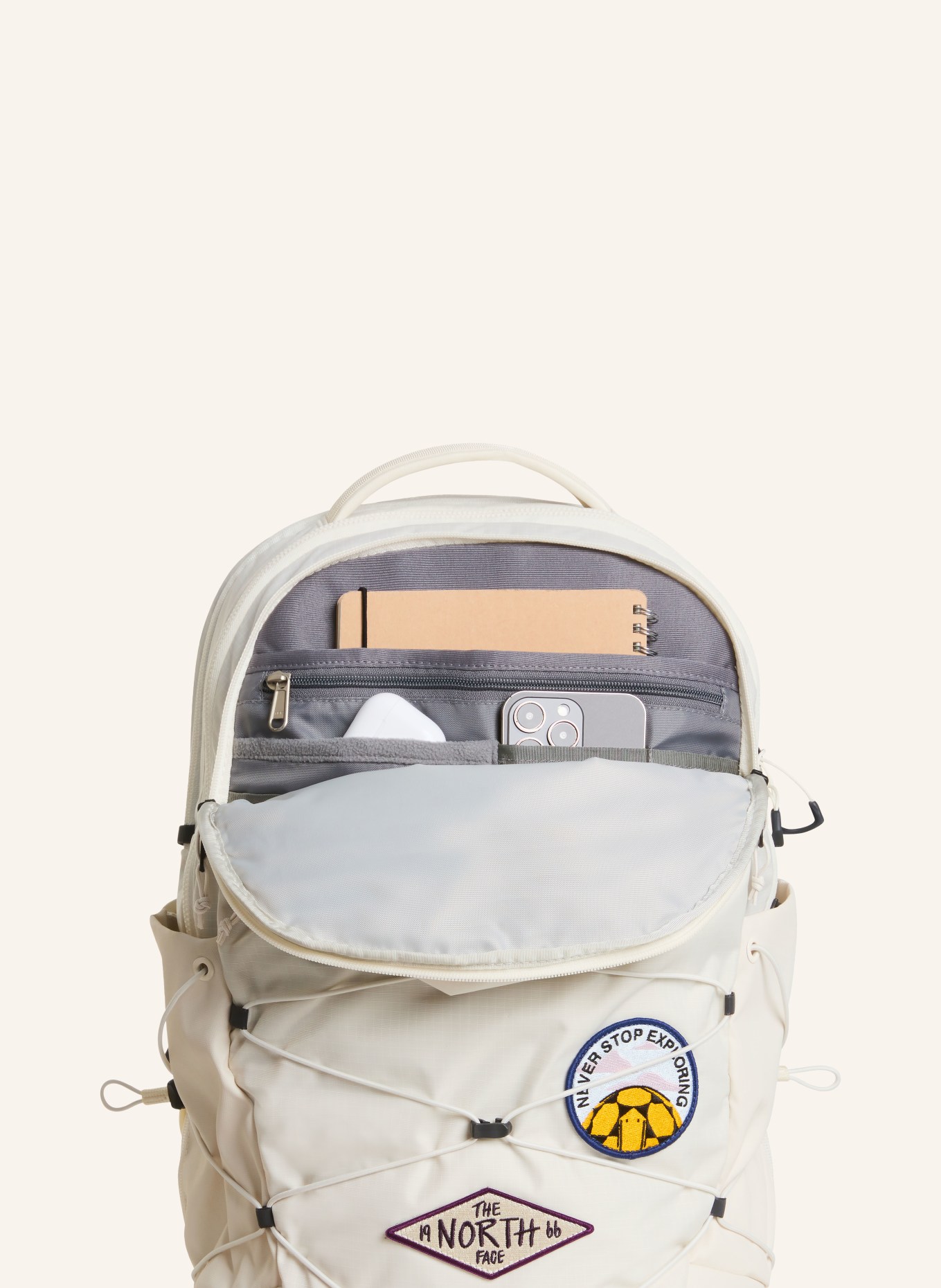 THE NORTH FACE BOREALIS 21-liter Backpack with laptop compartment: LIGHT GRAY / BLACK