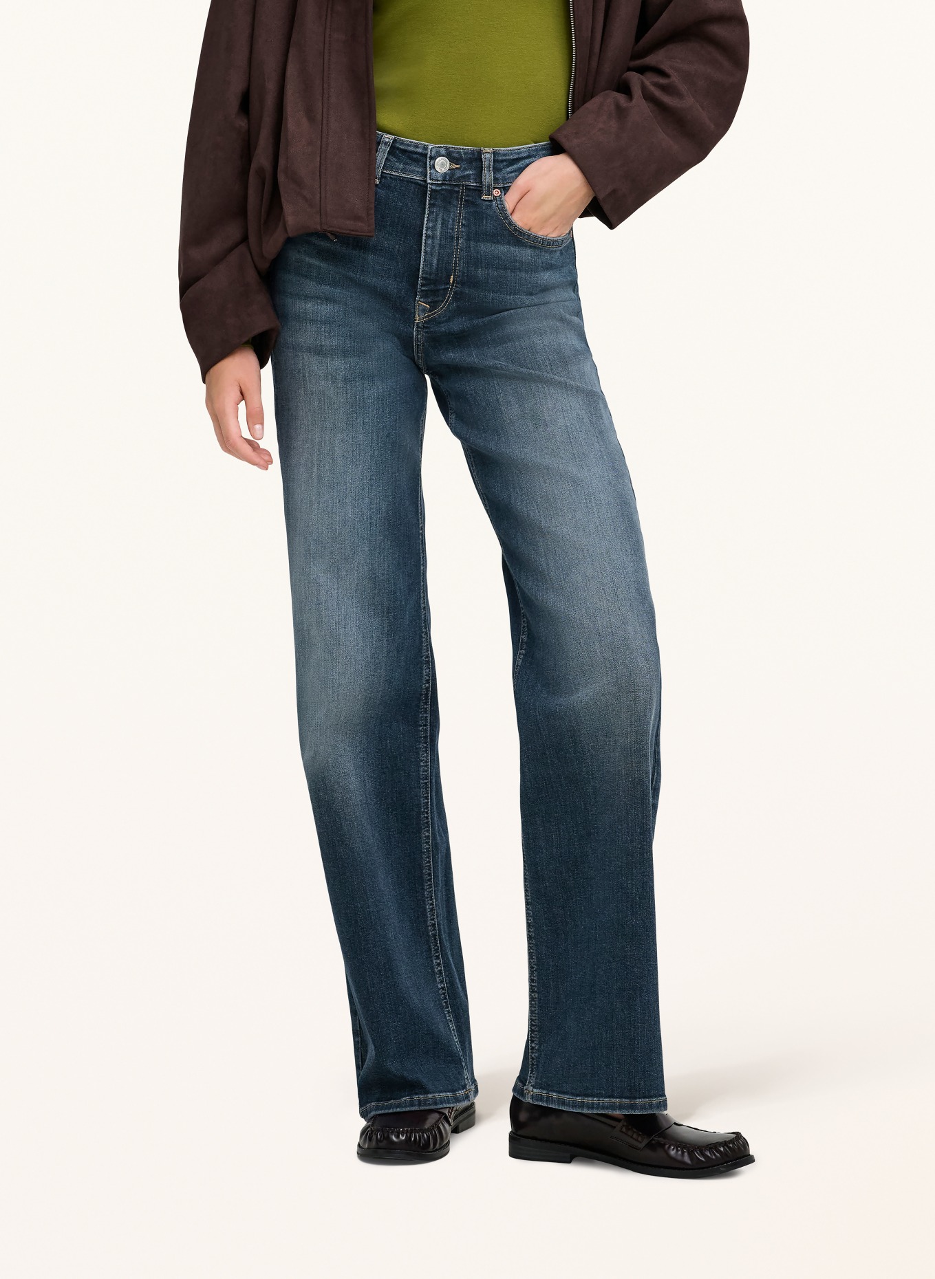 ONLY Wide Leg Jeans: DARK BLUE DENIM