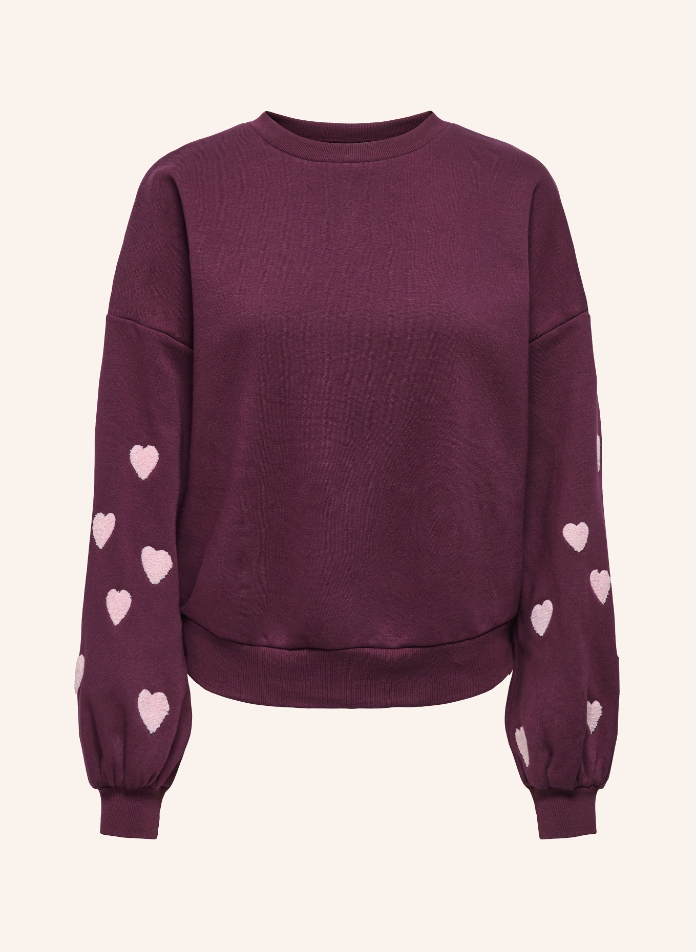 ONLY Sweatshirt: DARK PURPLE / LIGHT PINK