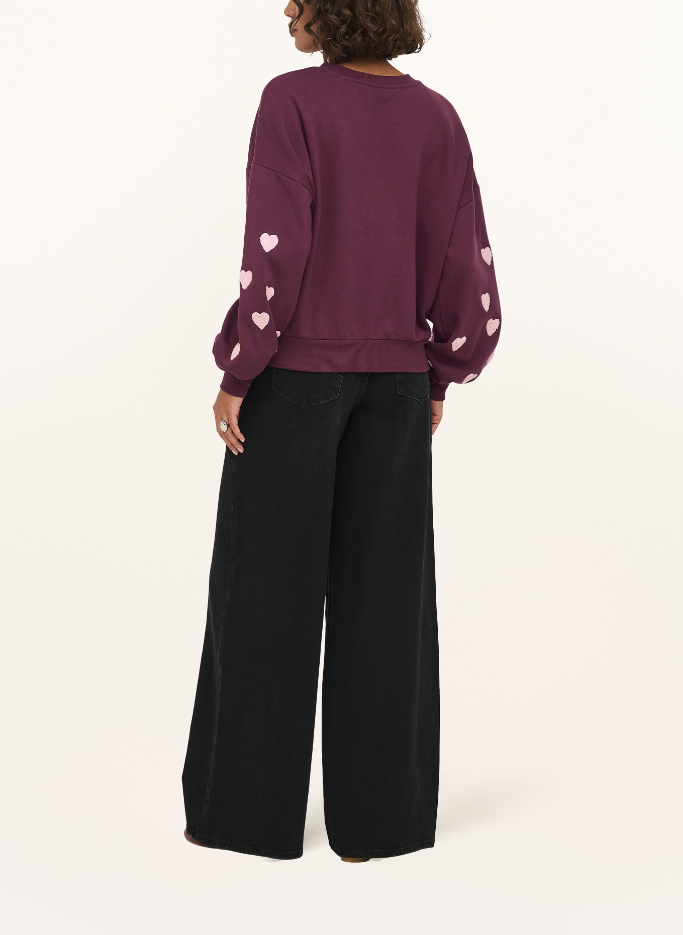 ONLY Sweatshirt: DARK PURPLE / LIGHT PINK