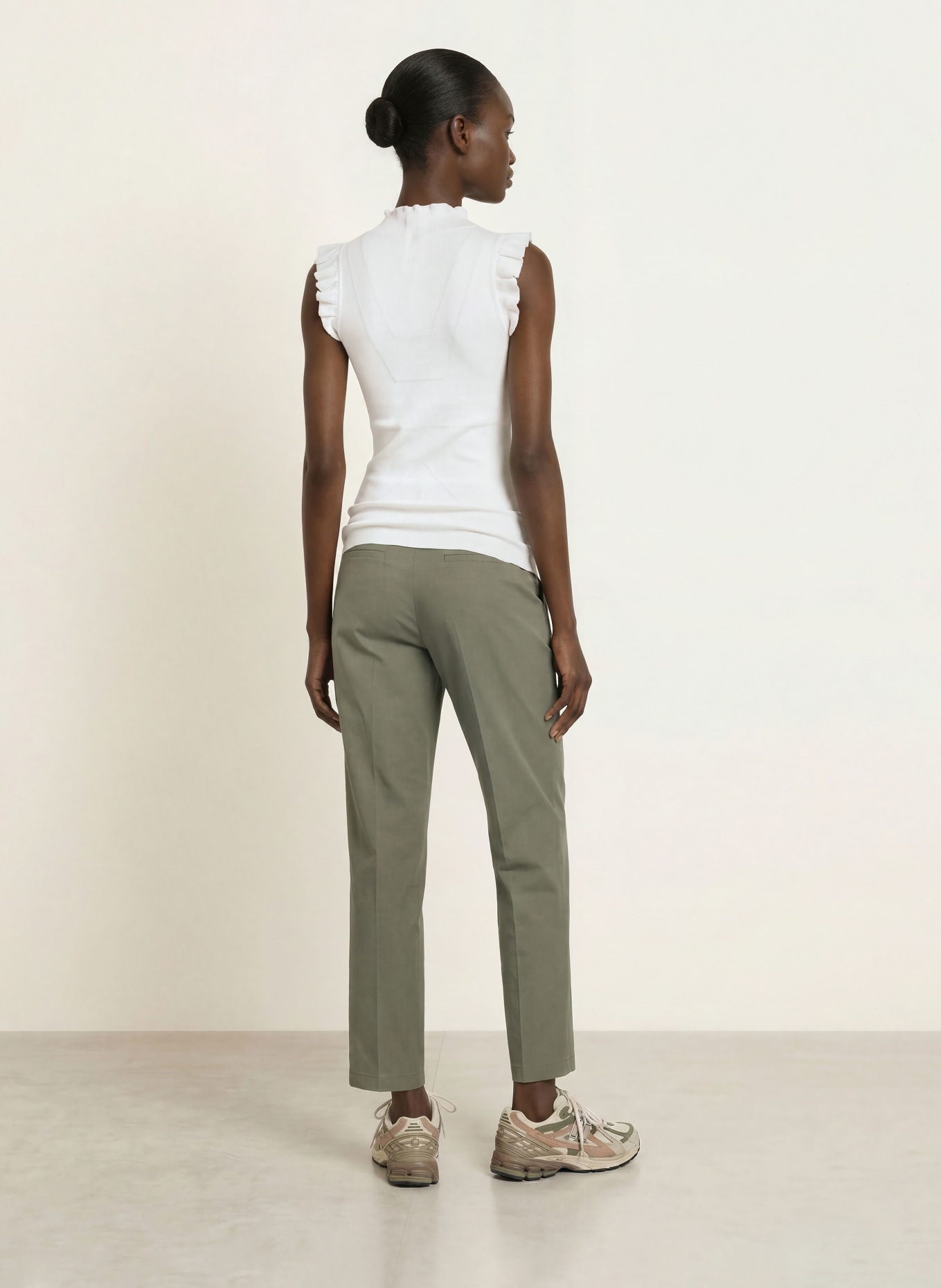 rosemunde Top BERNADINE mit Volants: WEISS
