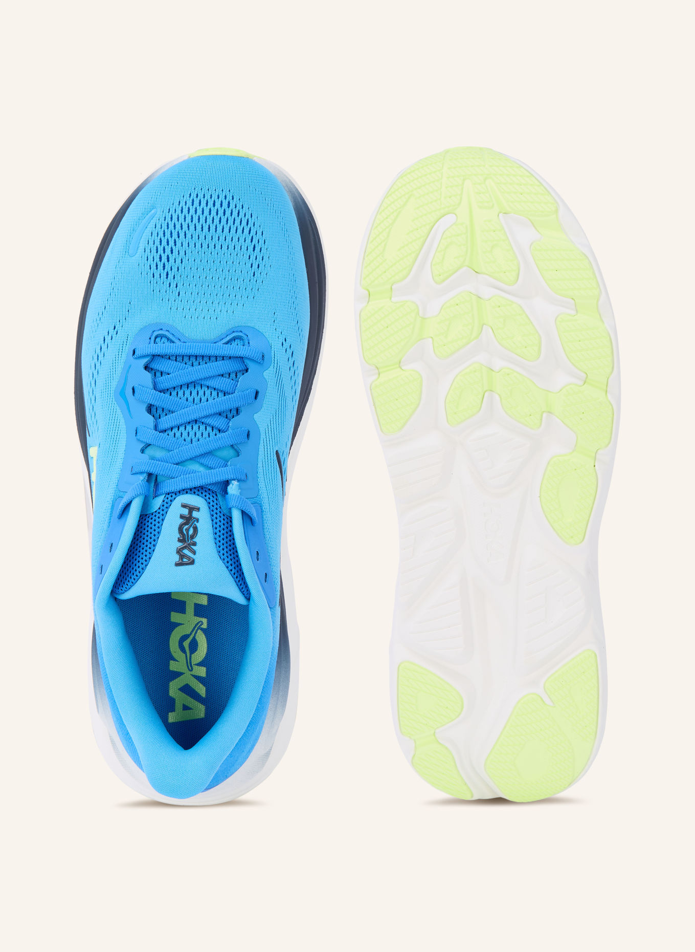 HOKA CLIFTON 11 Running Shoes: BLUE / YELLOW / BLACK
