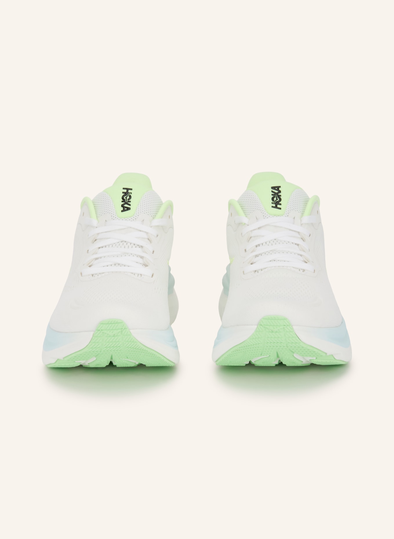 HOKA CLIFTON 11 Running Shoes: WHITE / LIGHT GREEN